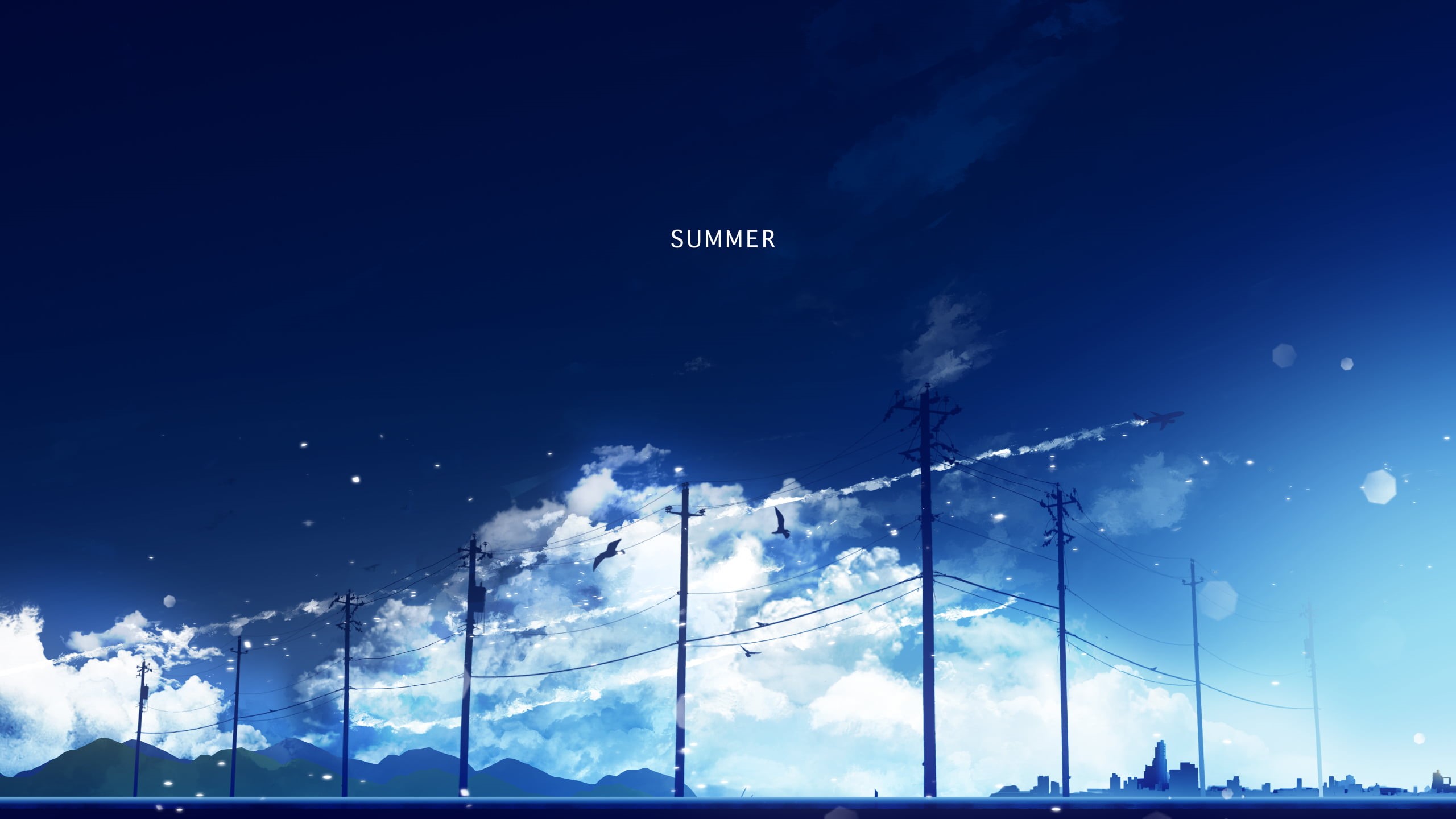 beauty in nature, communication, low angle view, nature, no people, outdoors, 2K, electricity, tree, painting, sky, dusk, anime, technology, night, tranquility, HD Wallpaper