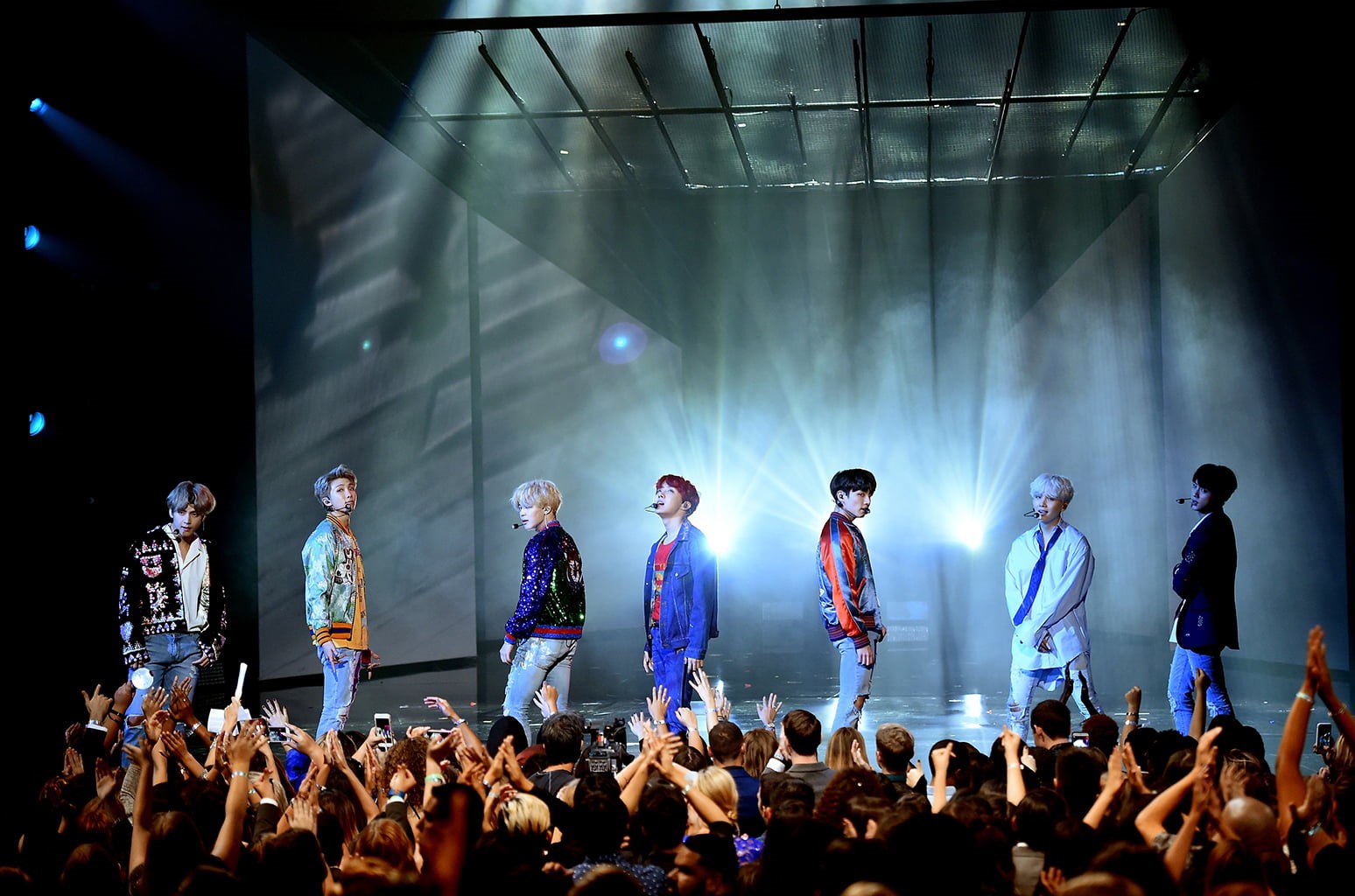 music, audience, Suga, performance, popular music concert, women, stage - performance space, festival, Jungkook, adult, arms raised, real people, music festival, HD Wallpaper