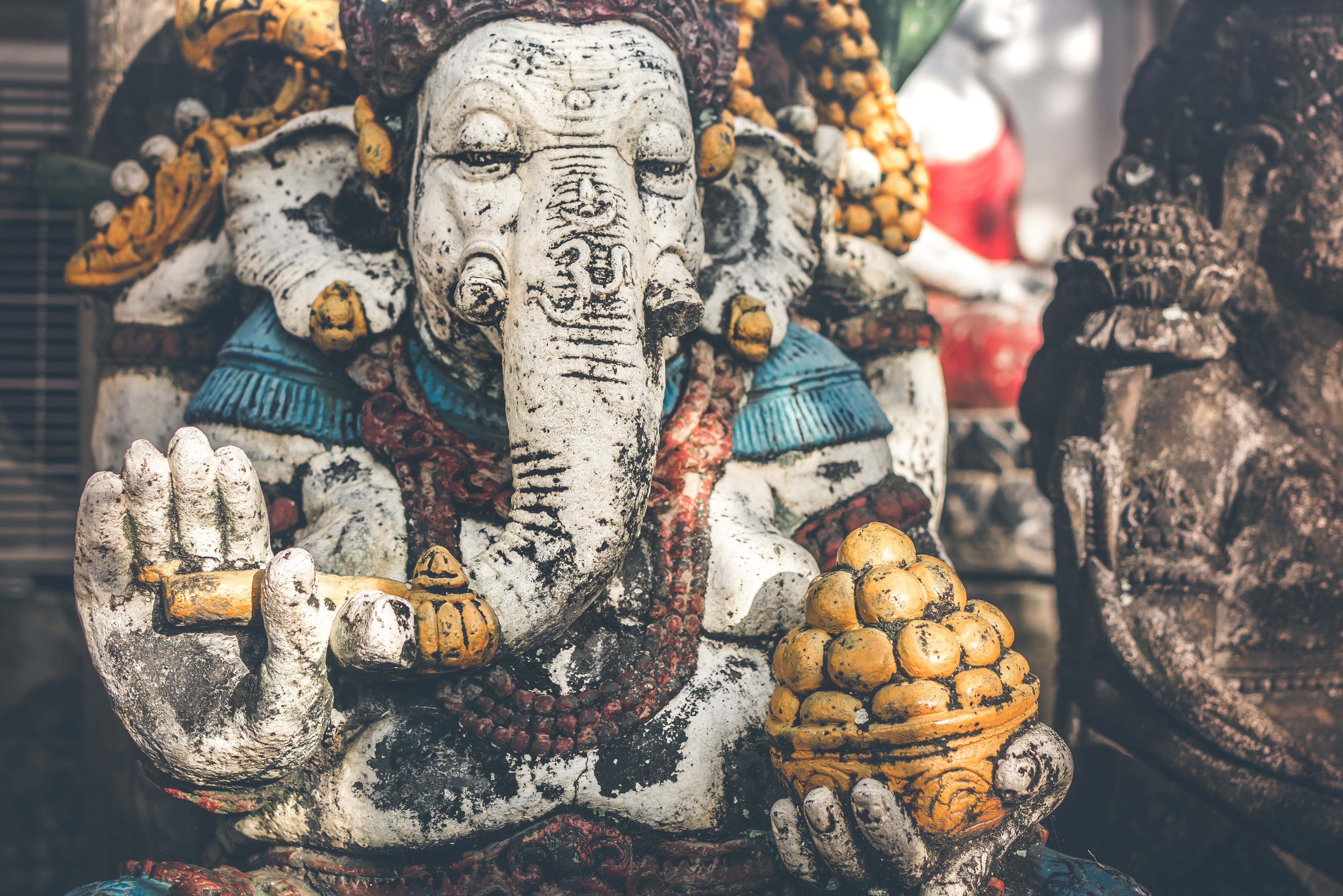 sculpture, indian, for sale, craft, deity, 5K, male likeness, god, ceramic, art and craft, ganesh, religion, faith, no people, worship, close-up, creativity, HD Wallpaper