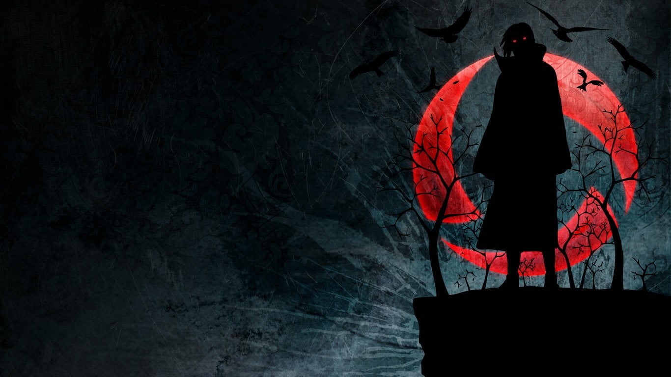 anime, night, itachi, dark, grunge, human representation, red, illuminated, Uchiha Itachi, representation, nature, 720P, built structure, indoors, HD Wallpaper
