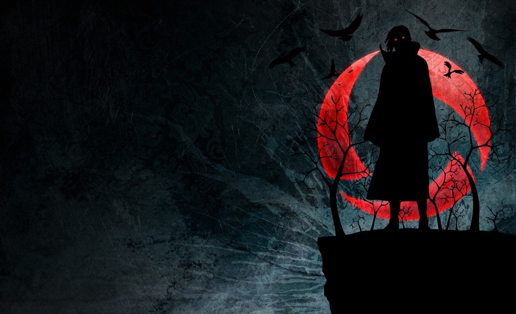 itachi, Artwork, real people, sharingan, 720P, Artistic, red, naruto shippuden, standing, indoors, unrecognizable person, rear view, one person, HD Wallpaper
