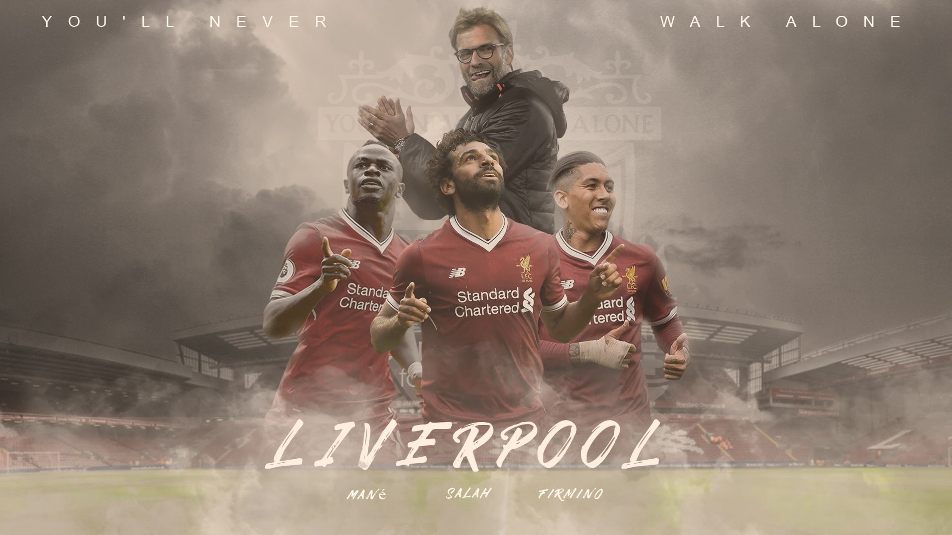 1080P, liverpool fc, Firmino, Lfc, mane, Mohamed salah, Premier league, Anfield road, HD Wallpaper