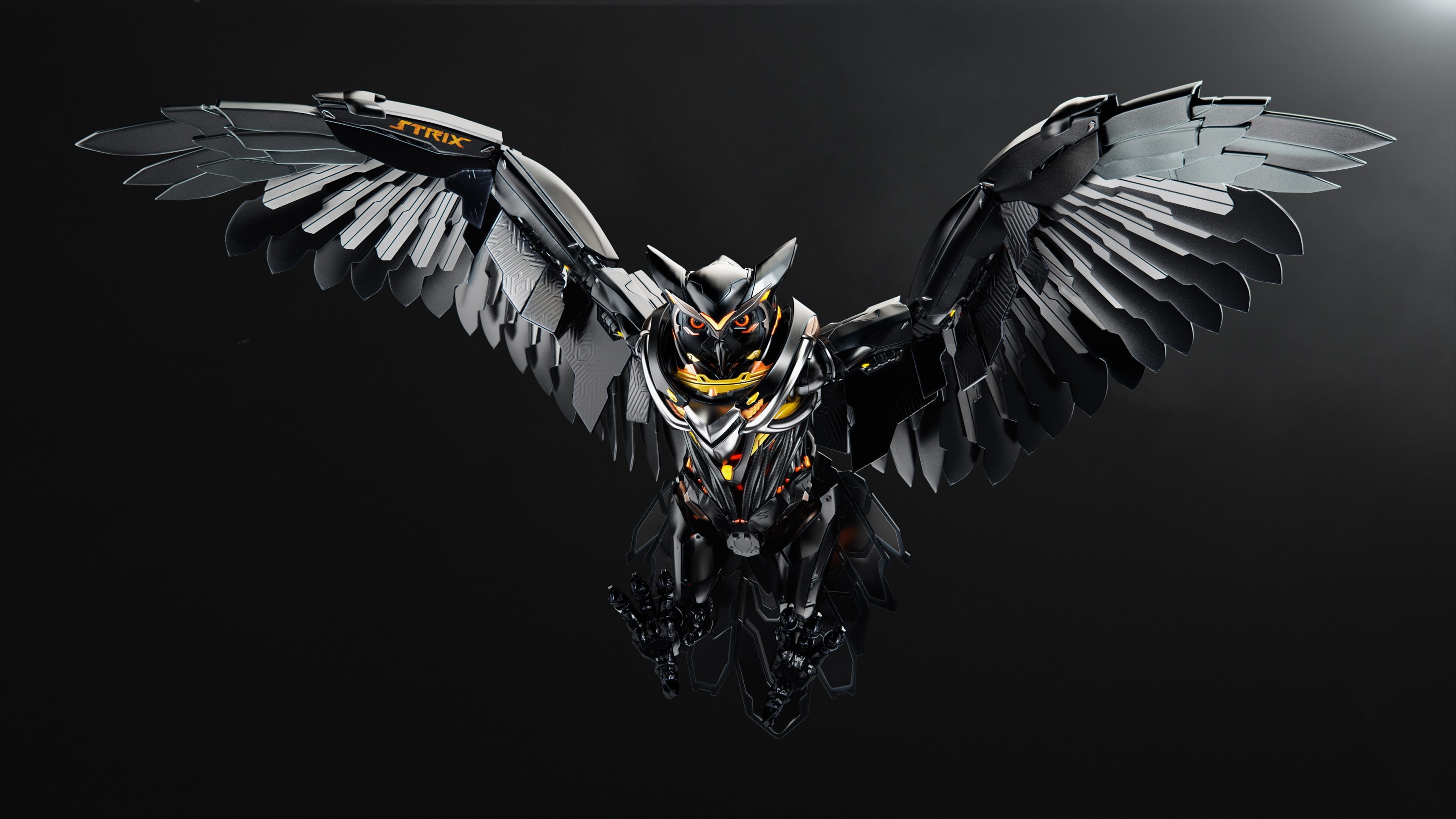 simple background, technology, owl, PC gaming, 4K, ASUS, HD Wallpaper