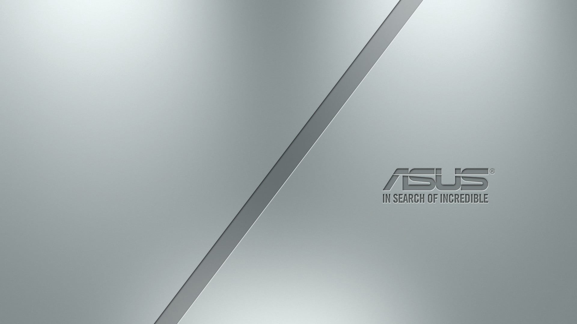 monochrome, 1080P, logo, digital art, ASUS, gray, HD Wallpaper