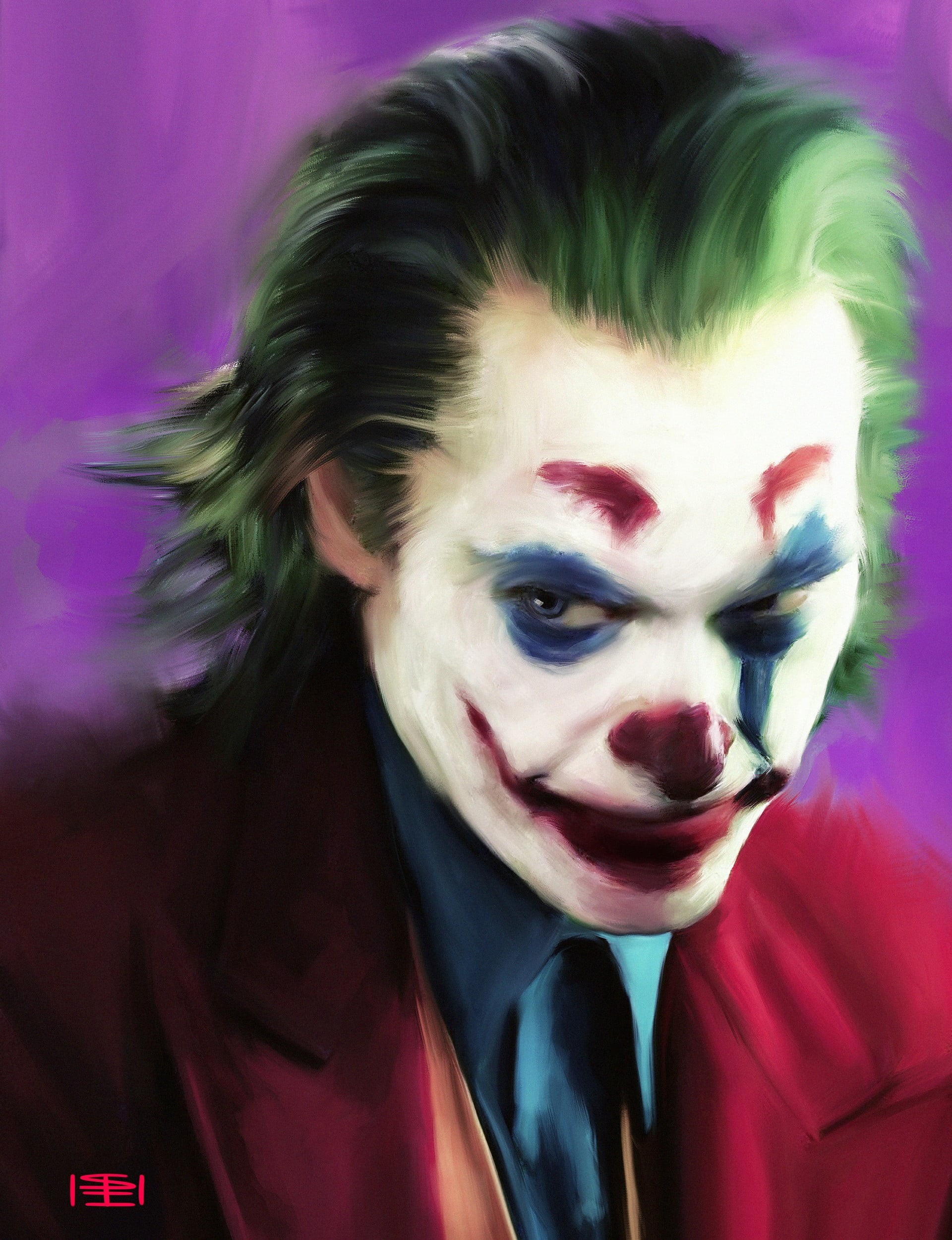 digital, digital art, Joker, artwork, 1080P, movies, 2019, Phone HD Wallpaper