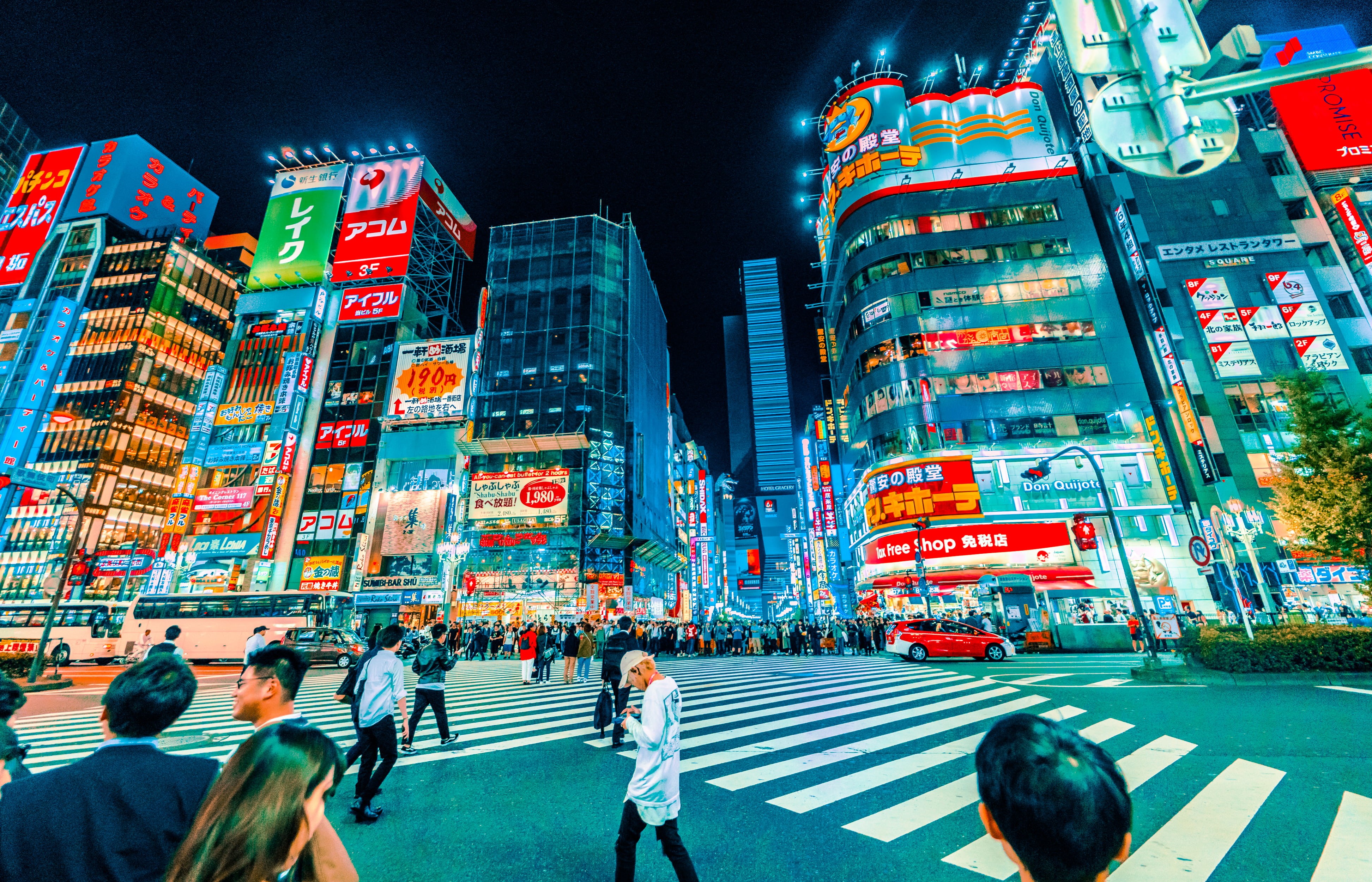 manhattan - New York City, famous Place, crossing, modern, tokyo Prefecture, neon Light, office Building, high rise, street, city Life, crowded, outdoors, HD Wallpaper