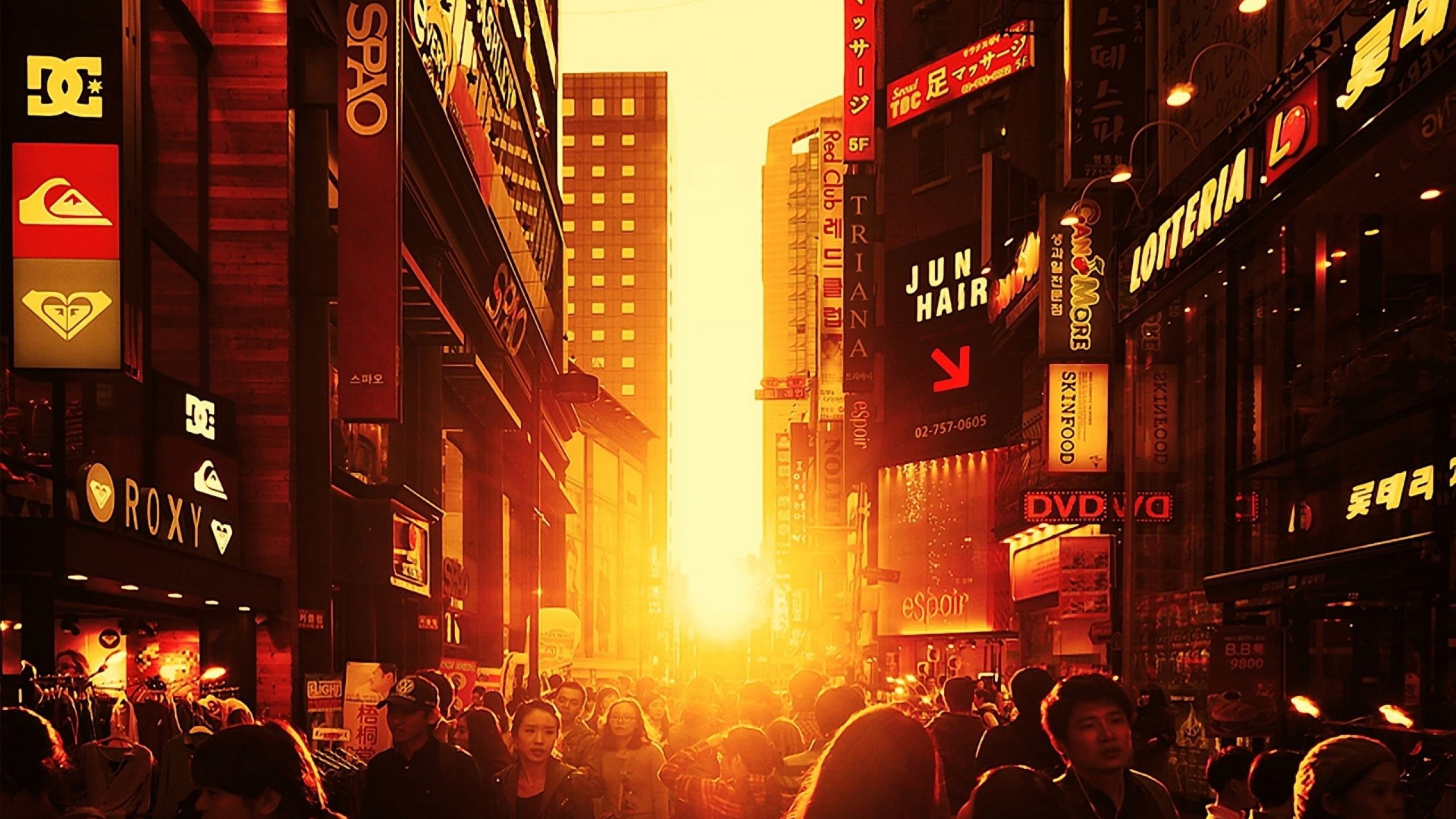 sunset, asian Ethnicity, building Exterior, urban Scene, outdoors, finance, new York State, people, editorial, crowd, japan, travel Destinations, South Korea, HD Wallpaper