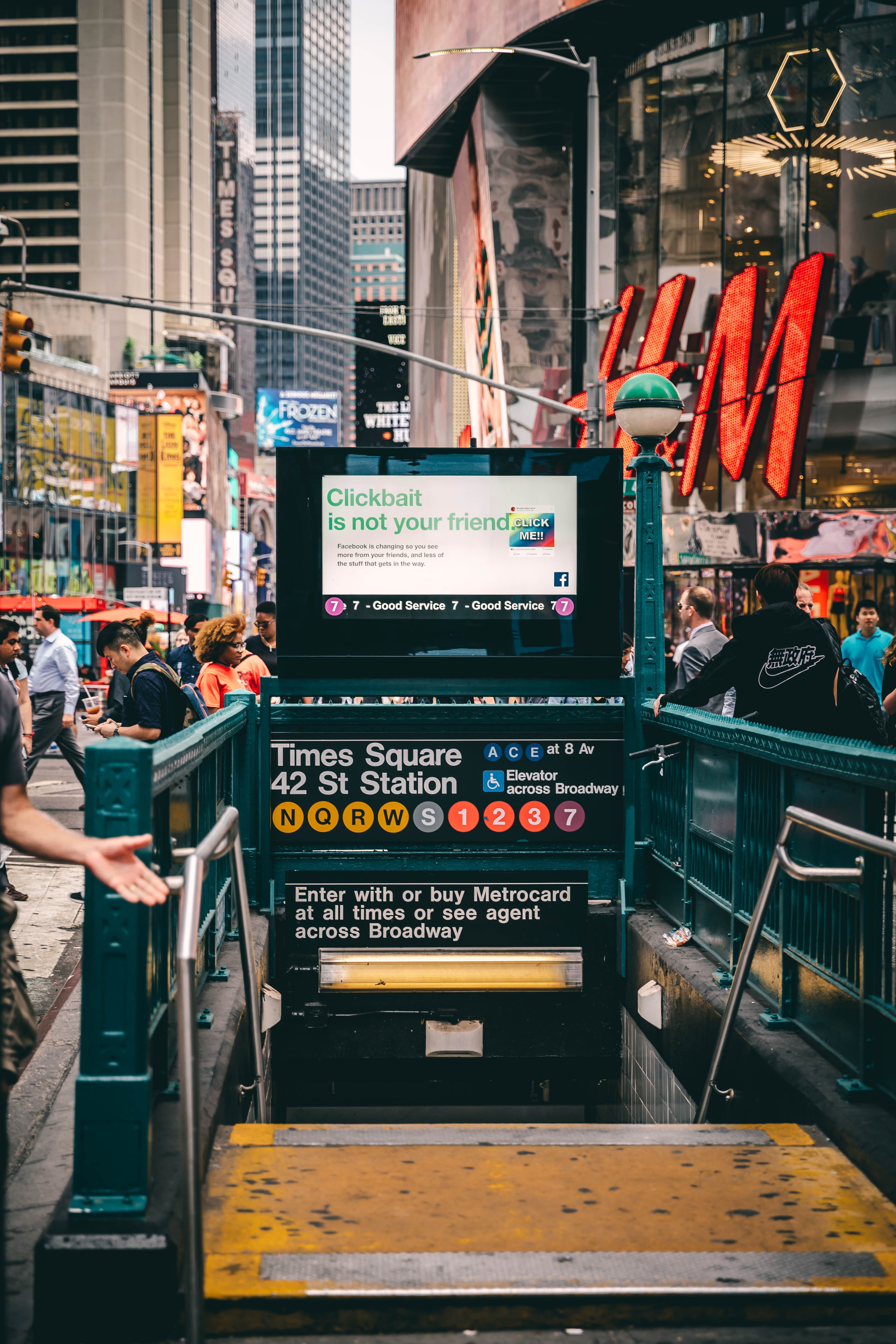 subway, advertisement, city, square, urban, metro, new York City, street, people, crowd, pedestrian, commercial Sign, famous Place, tourism, travel Destinations, Phone HD Wallpaper