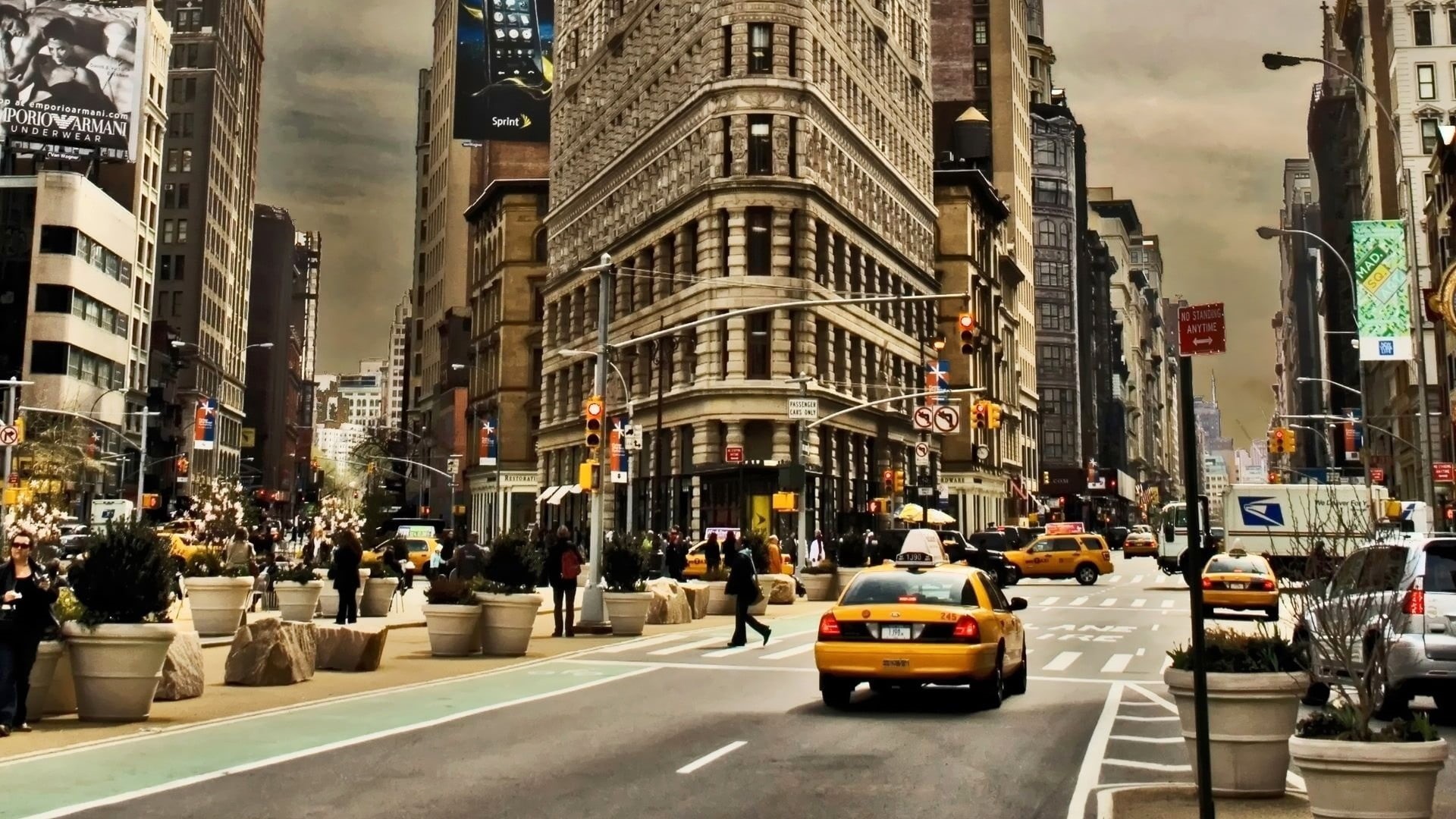 travel Destinations, busy, building, billboard, rush Hour, uSA, times Square - Manhattan, day, famous Place, motor vehicle, yellow Taxi, color Image, cityscape, HD Wallpaper