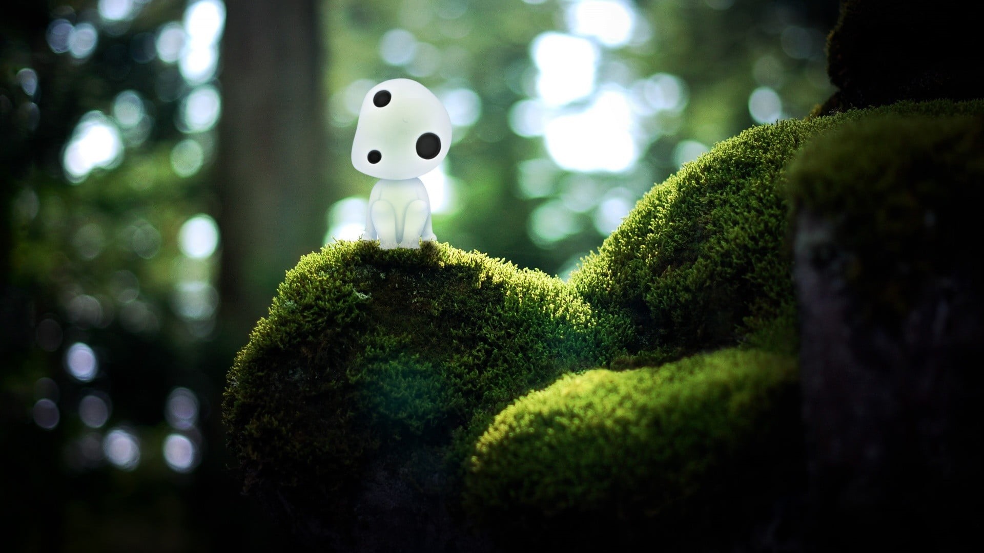 no people, day, nature, craft, Studio Ghibli, forest, human representation, moss, plant, growth, art and craft, selective focus, tree, creativity, green color, HD Wallpaper