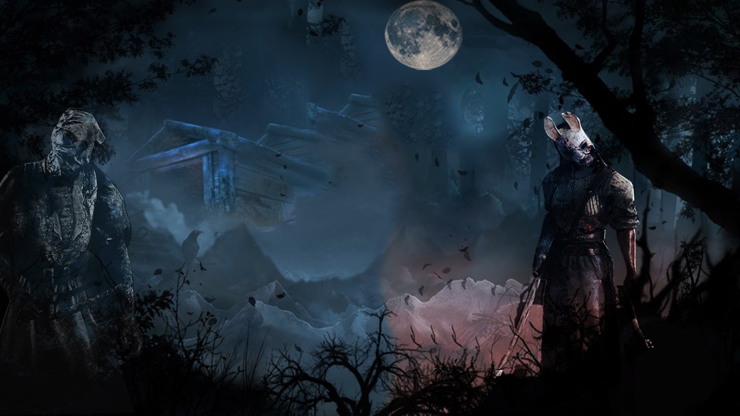 night, sky, real people, plant, standing, women, tree, people, scenics - nature, low angle view, Killer, Dead by Daylight, outdoors, digital composite, HD Wallpaper