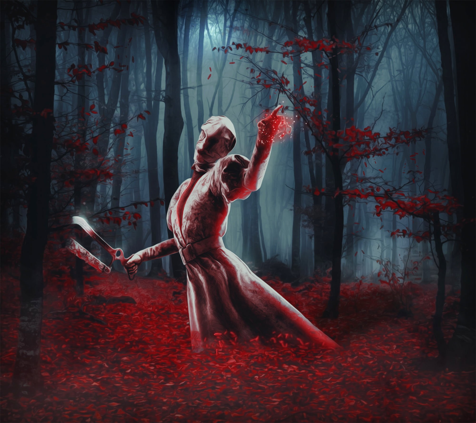 glowing, Red forest, Bonesaw, dbdl, The Nurse, Dead by Daylight, 1080P, HD Wallpaper