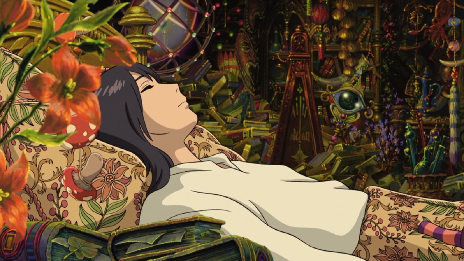 day, art and craft, s, human representation, 720P, illustration, pattern, anime, outdoors, representation, howl, closed eyes, plant, plant part, design, HD Wallpaper