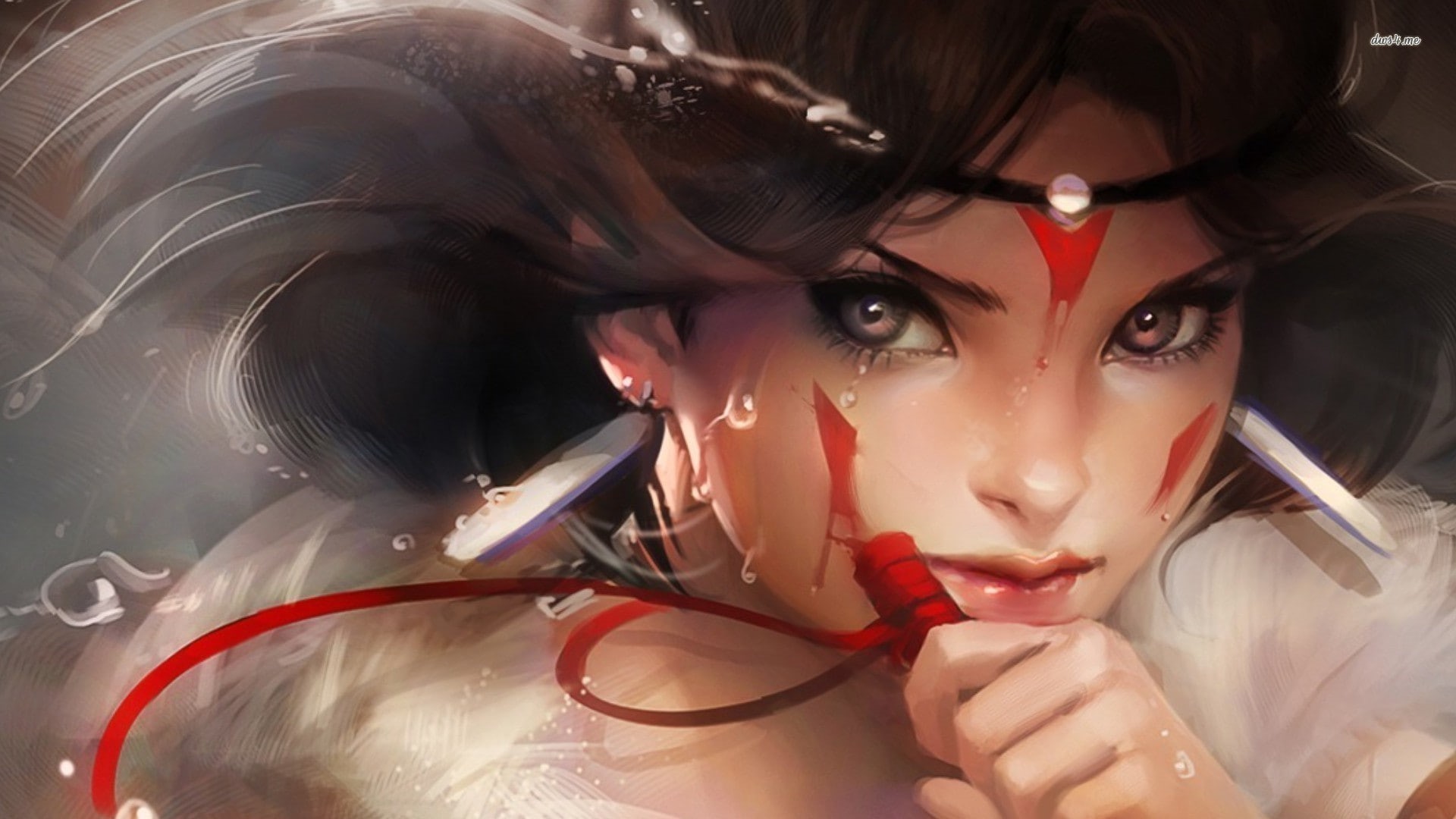 Studio Ghibli, Sakimichan, anime girls, Princess Mononoke, 1080P, anime, HD Wallpaper