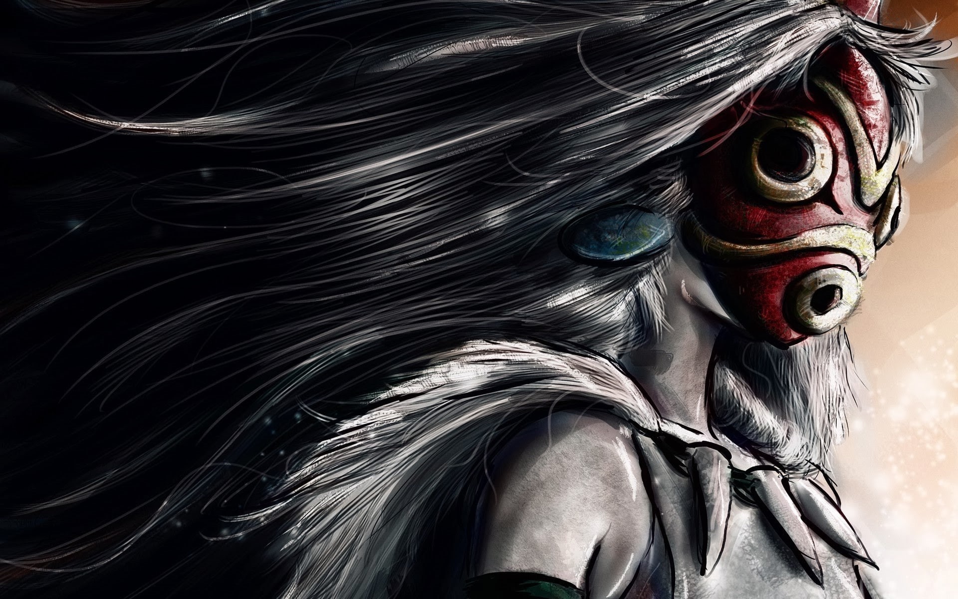 anime, mask, Princess Mononoke, Studio Ghibli, anime girls, 1080P, HD Wallpaper