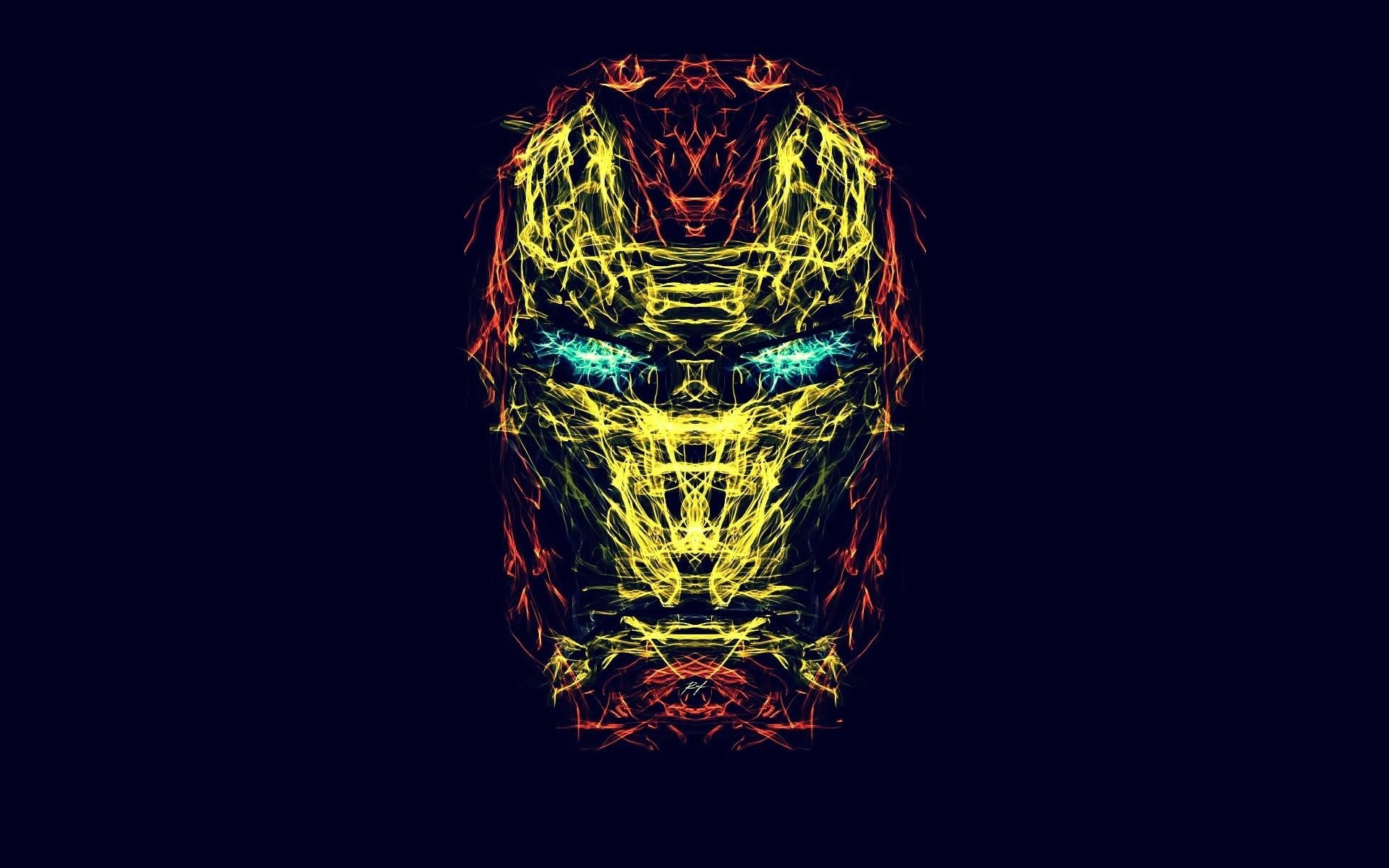 Marvel Comics, no people, light - natural phenomenon, multi colored, electricity, low angle view, pattern, 1080P, iron, copy space, man, night, complexity, HD Wallpaper