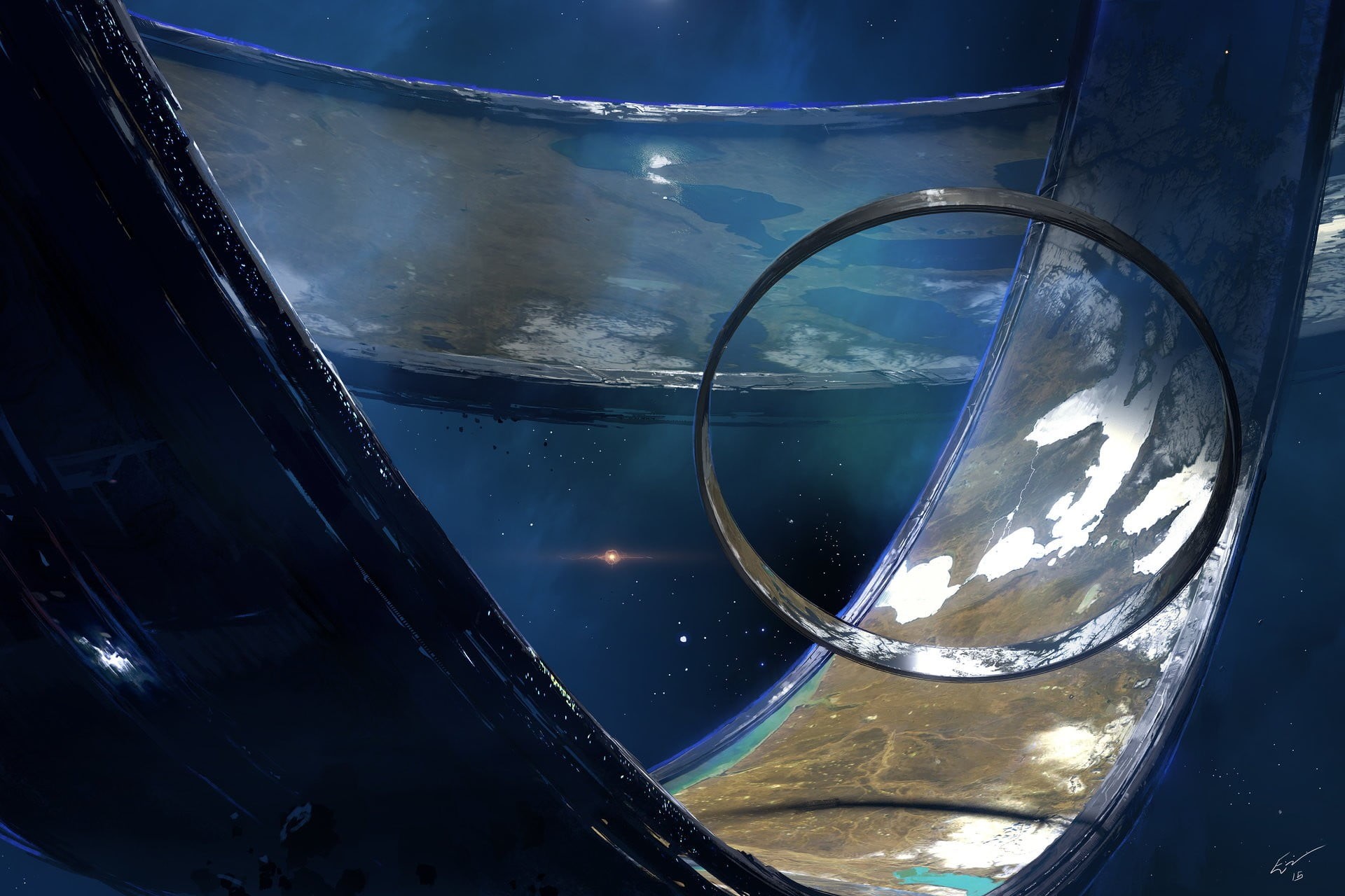 concept art, no People, black, transportation, sky, shiny, mode of transportation, glass - material, fantasy art, window, digital art, video games, chrome, HD Wallpaper
