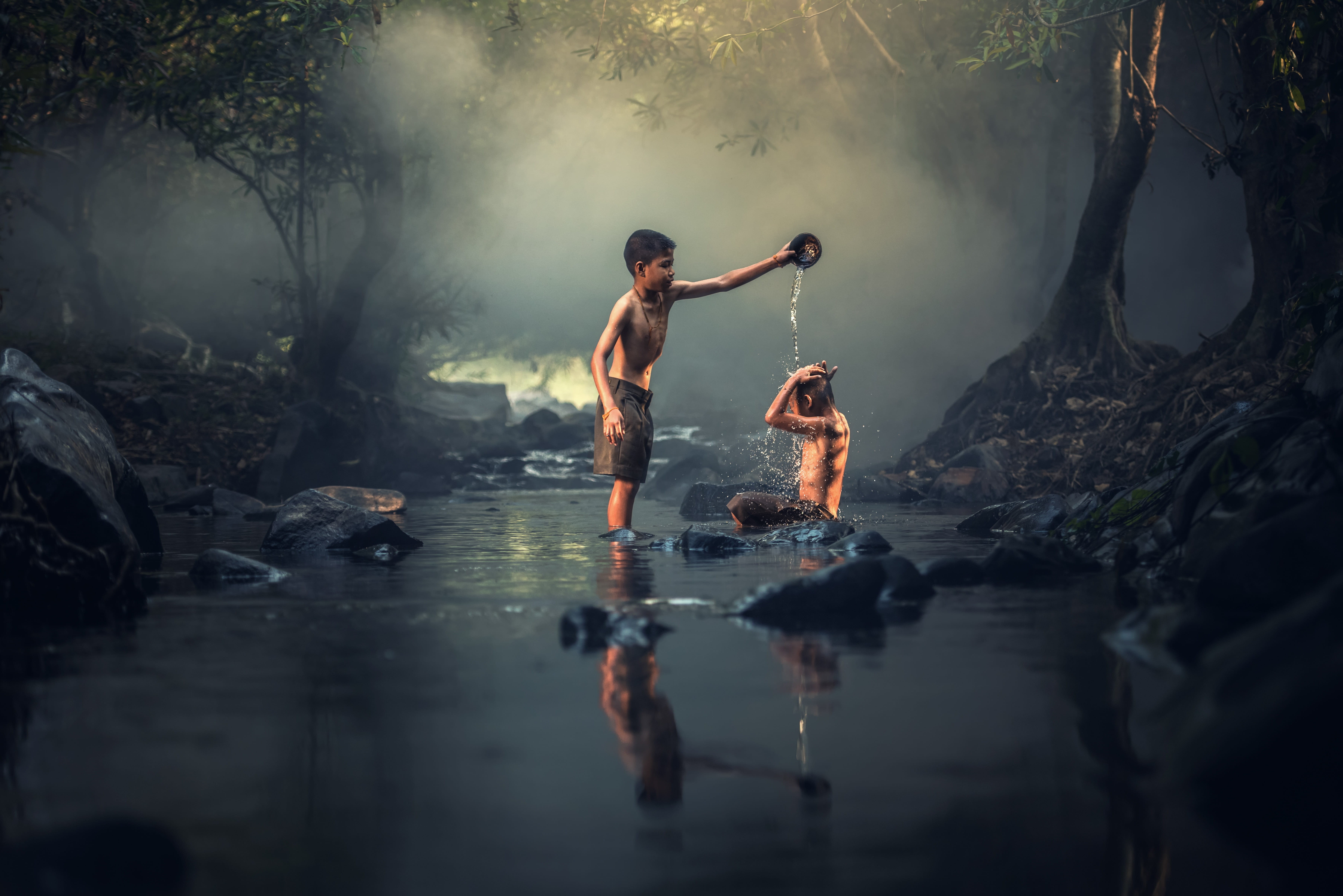 person, asia, outdoors, mens, indonesian, country malaysia, national, enjoy, beauty in nature, play, pouring, myanmar burma, solid, creek, 5K, vietnamese, HD Wallpaper