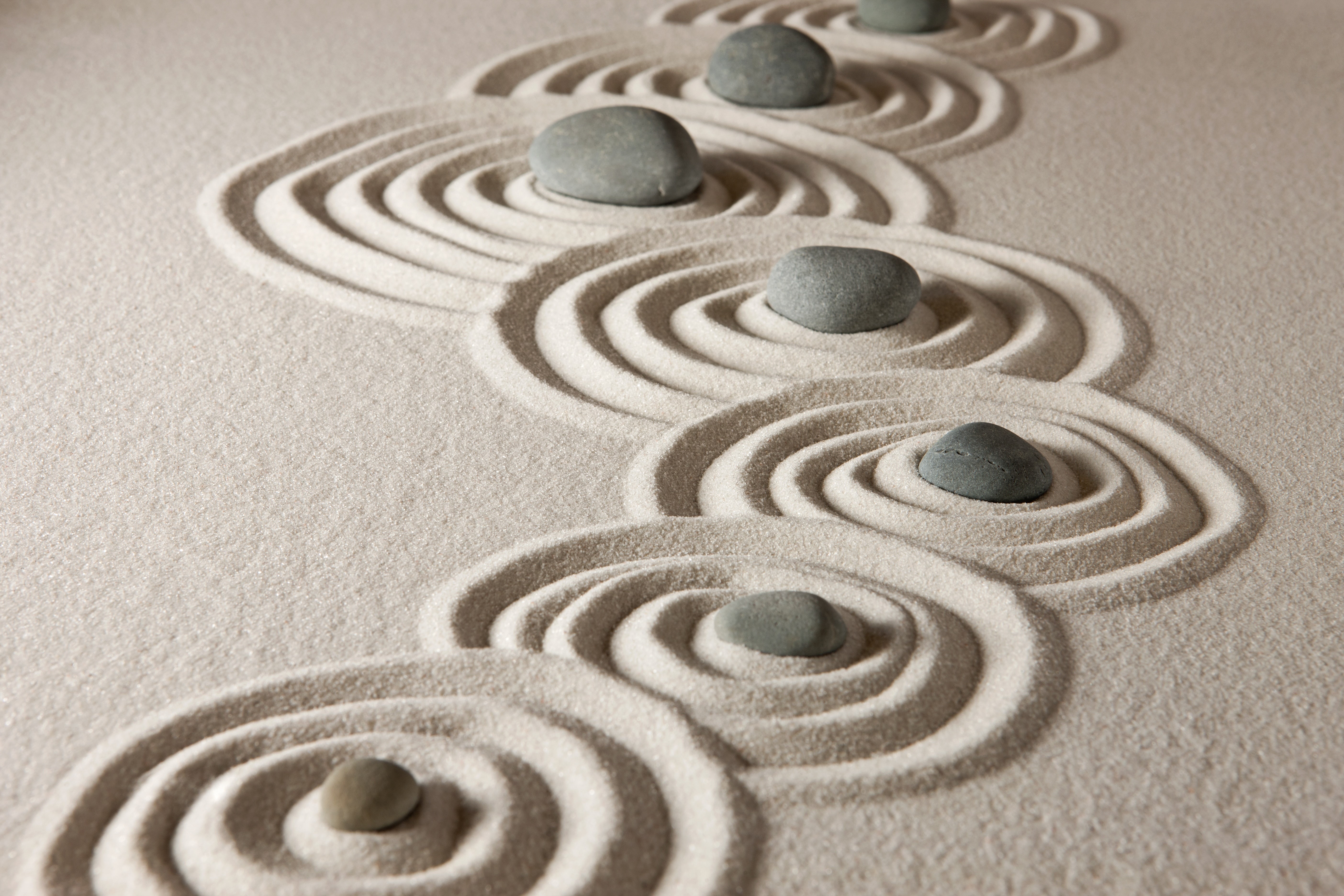 5K, zen garden, stone, pattern, rocks, Formation, sand, HD Wallpaper