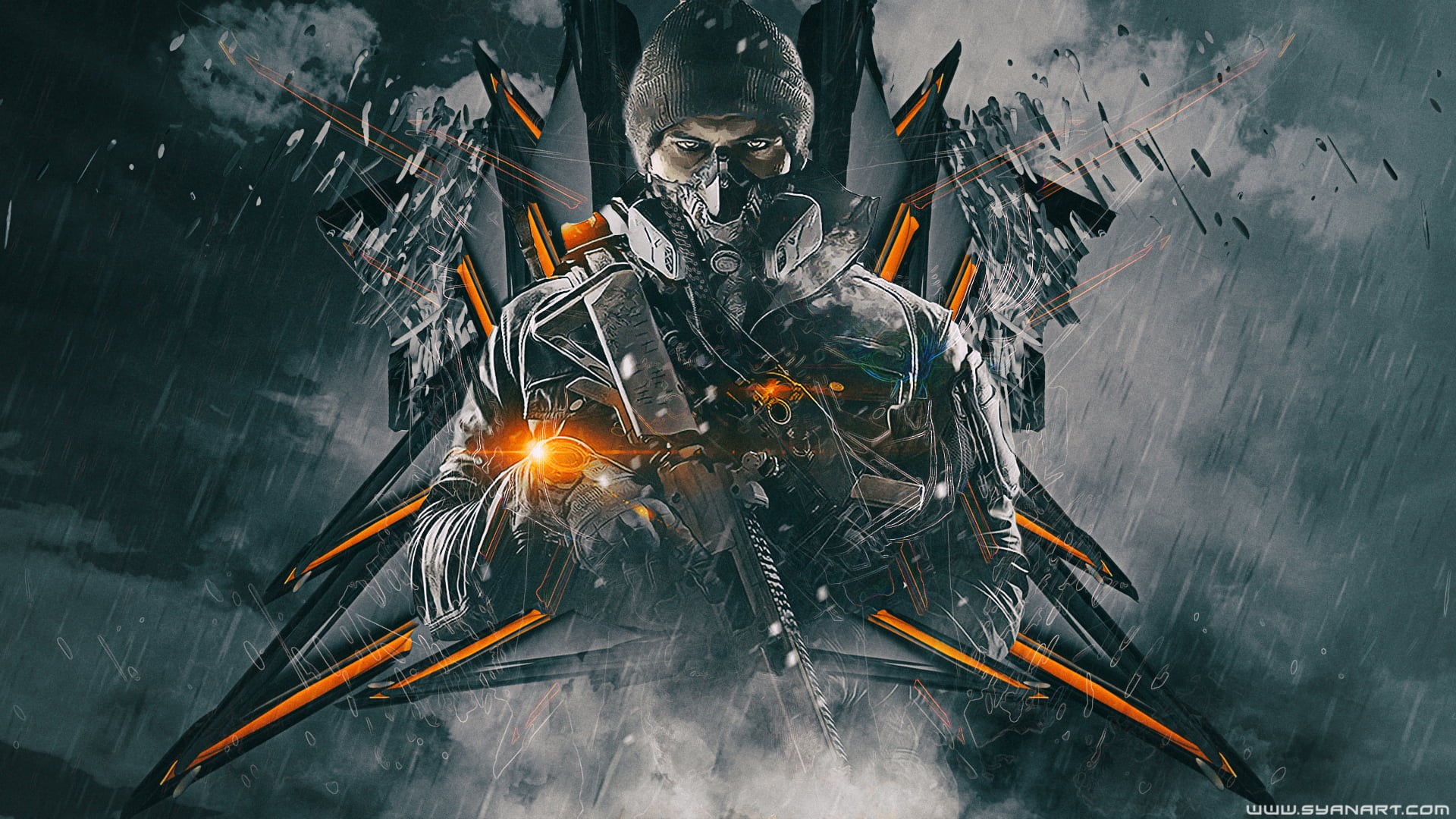 robot, representation, solider, spirituality, built structure, holding, game, video games, no people, arm, nature, burning, Tom Clancys The Division, metal, HD Wallpaper