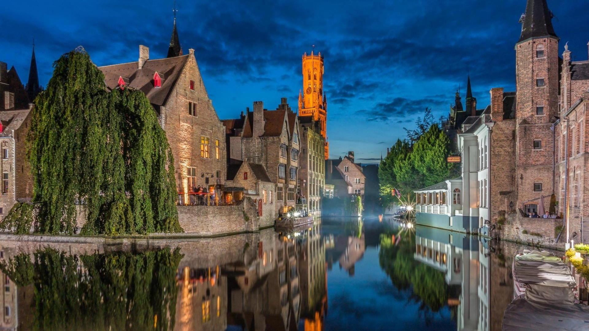 architecture, history, building exterior, canal, residential district, city, near, tourism, outdoors, body, travel destinations, Belgium, water, ancient, HD Wallpaper
