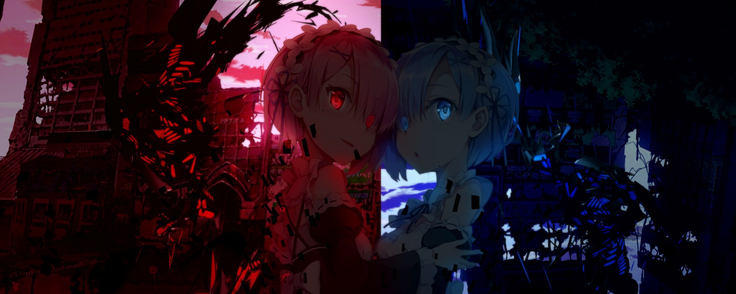 widescreen, screen, multi, 2K, anime, dual, monitor, HD Wallpaper