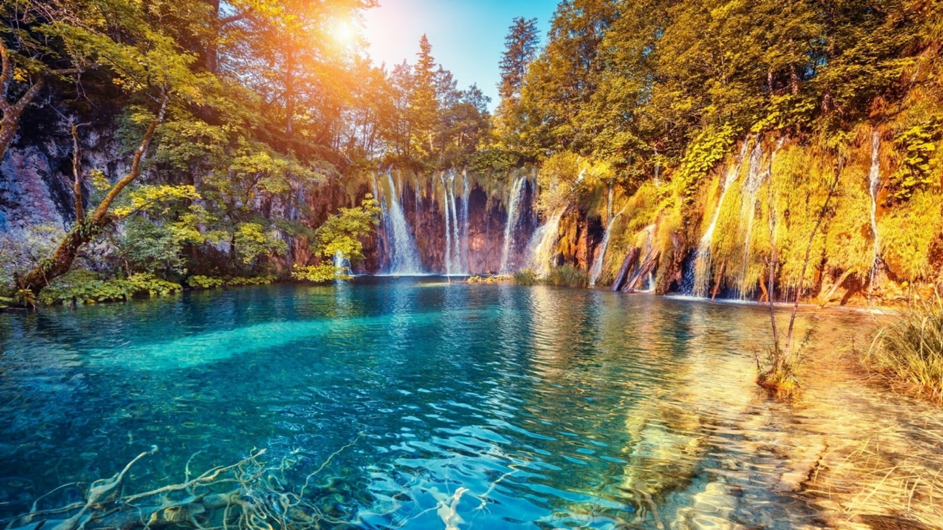 croatia, vegetation, water, tree, nature, lake, waterfall, plitvice lakes national park, 1080P, national park, HD Wallpaper