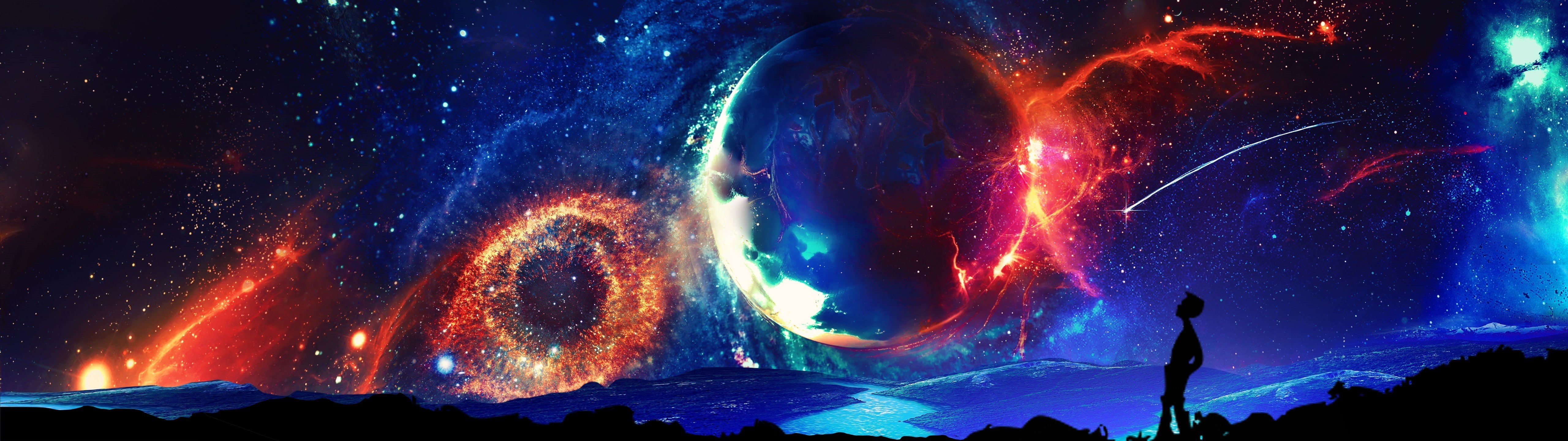 landscape, 5K, luminosity, sky, power, space, star - space, night, universe, milky way, scenics - nature, nature, digital art, glowing, power in nature, HD Wallpaper
