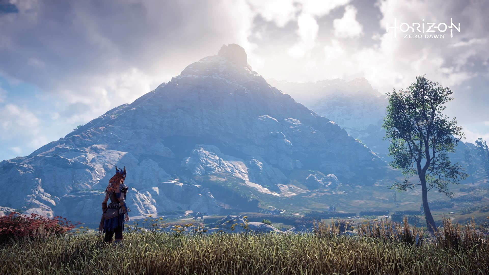 environment, cloud - sky, 1080P, video games, non-urban scene, Aloy (Horizon: Zero Dawn), tranquil scene, landscape, poster, women, leisure activity, nature, HD Wallpaper