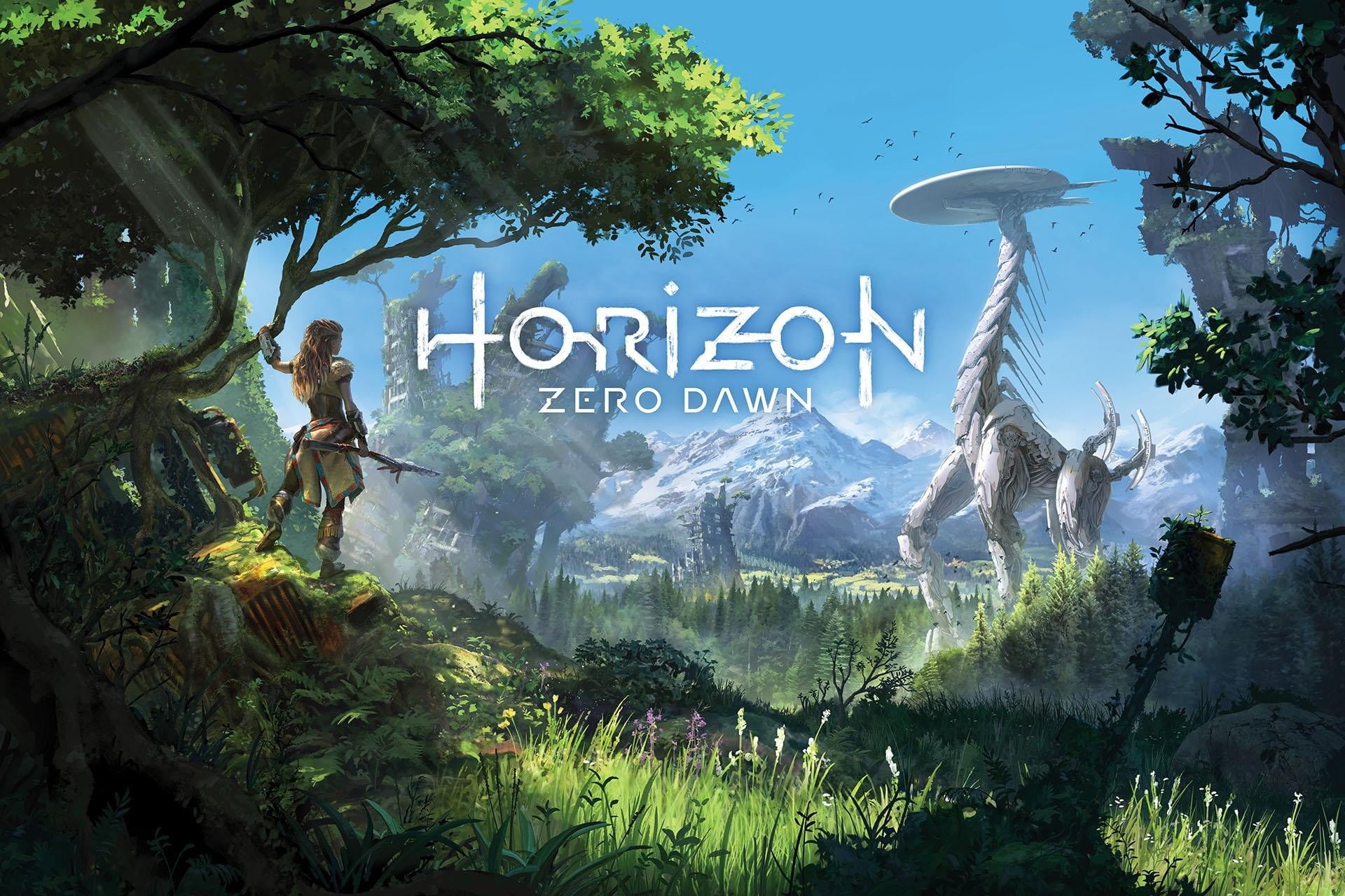 sunlight, nature, water, dawn, plant, video games, sign, zero, Horizon: Zero Dawn, information, 1080P, horizon, western script, art and craft, beauty in nature, HD Wallpaper