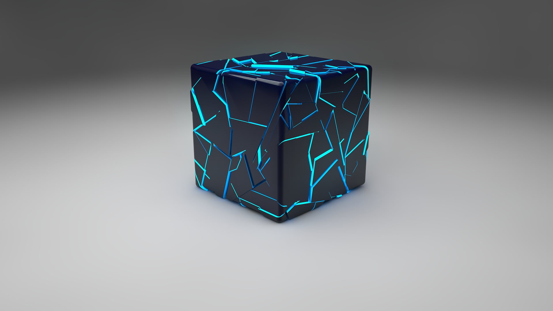 creativity, gray, copy space, single object, black background, black, blue, 3D, 1080P, gray background, indoors, cube, Cinema 4D, no people, large group of objects, HD Wallpaper