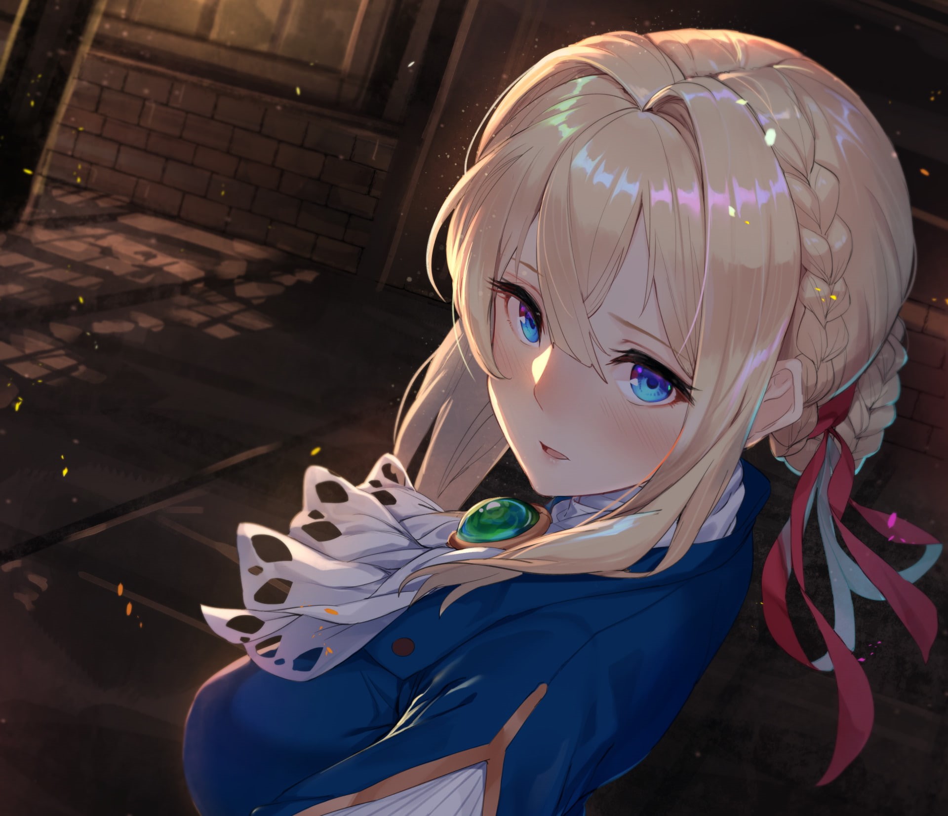Violet Evergarden (Character), Blue Eyes, Violet Evergarden, Anime, Blonde, 1080P, Girl, Blush, HD Wallpaper