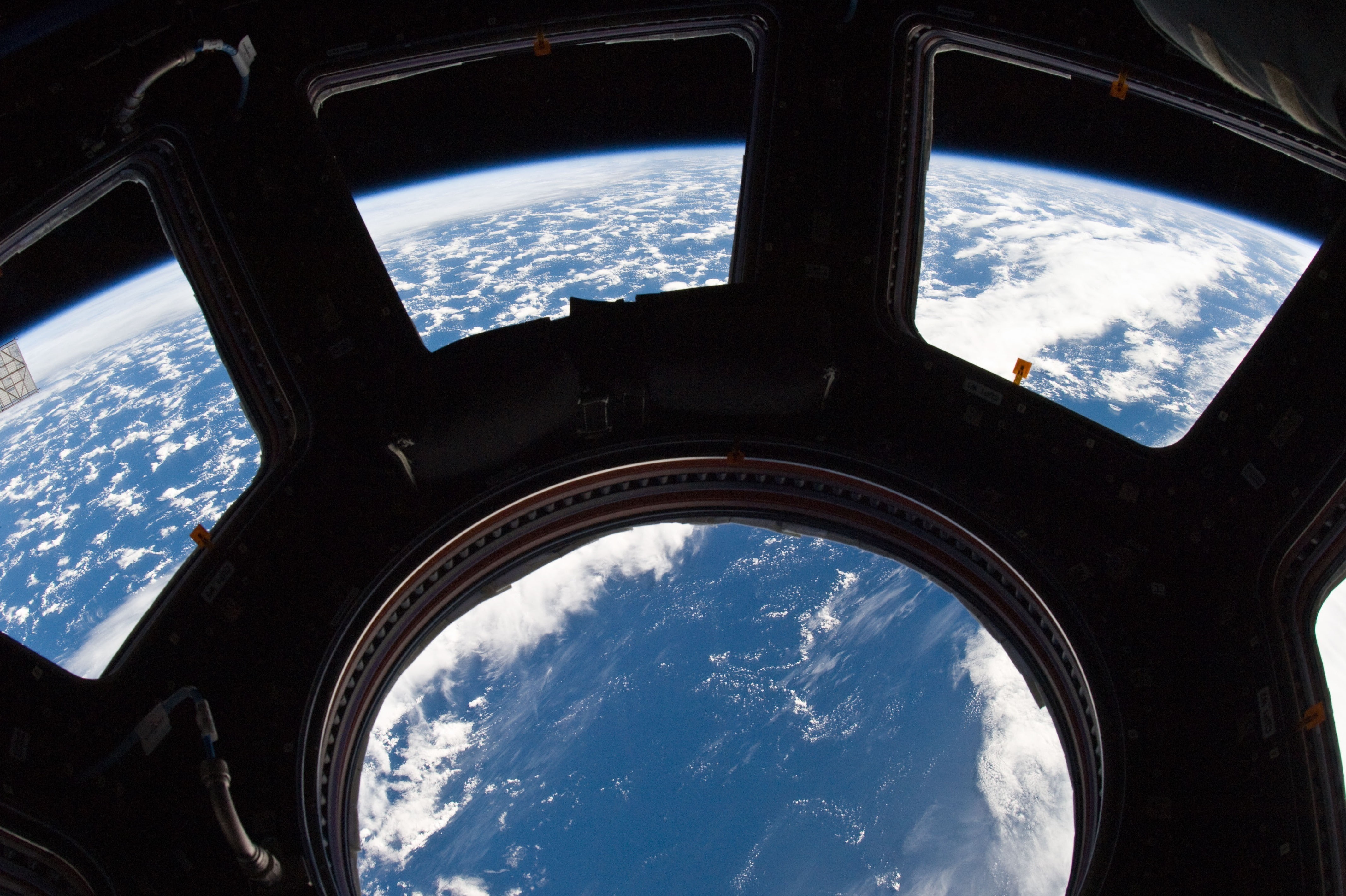 space station, planet, Earth, 4K, space, ISS, HD Wallpaper