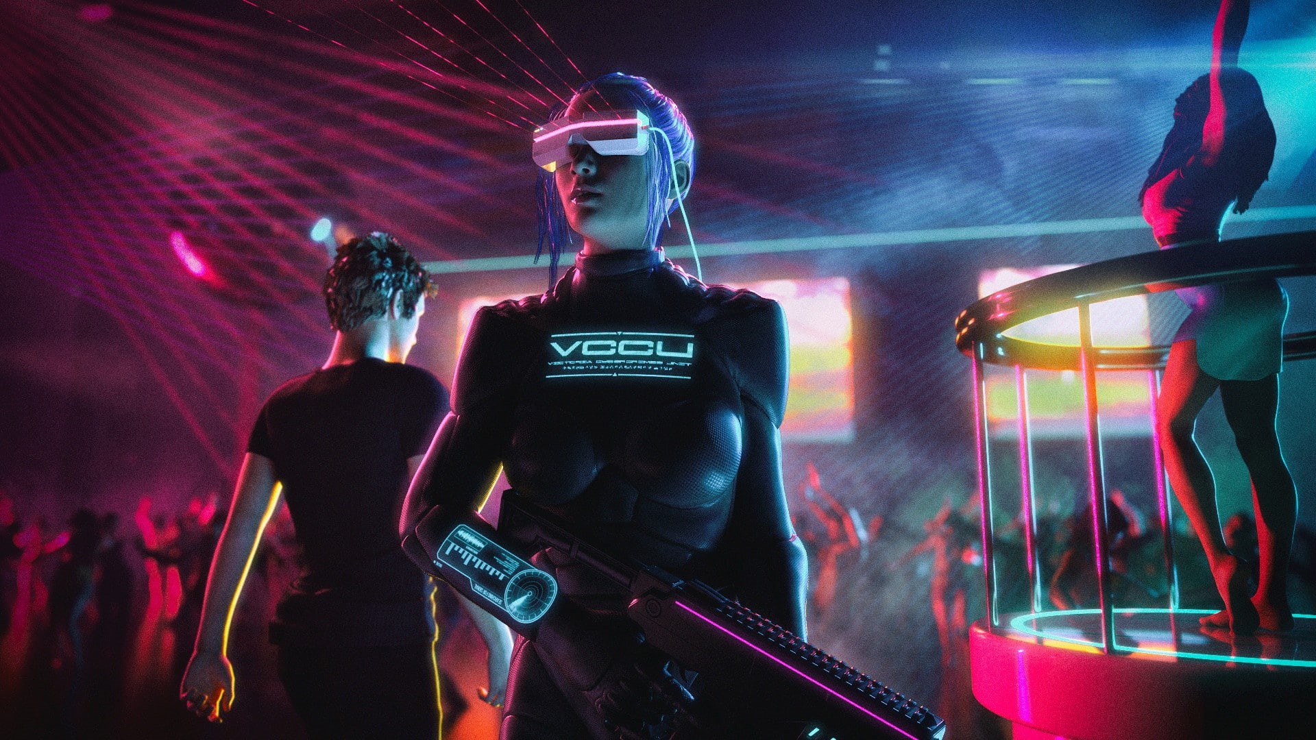 Cyber, VCCU, Retrowave, Cyberpunk, Music, Retrouve, New Retro Wave, 1080P, Futuresynth, Girl, Retro Synthwave, David Legnon, Club, Sintav, Background, HD Wallpaper
