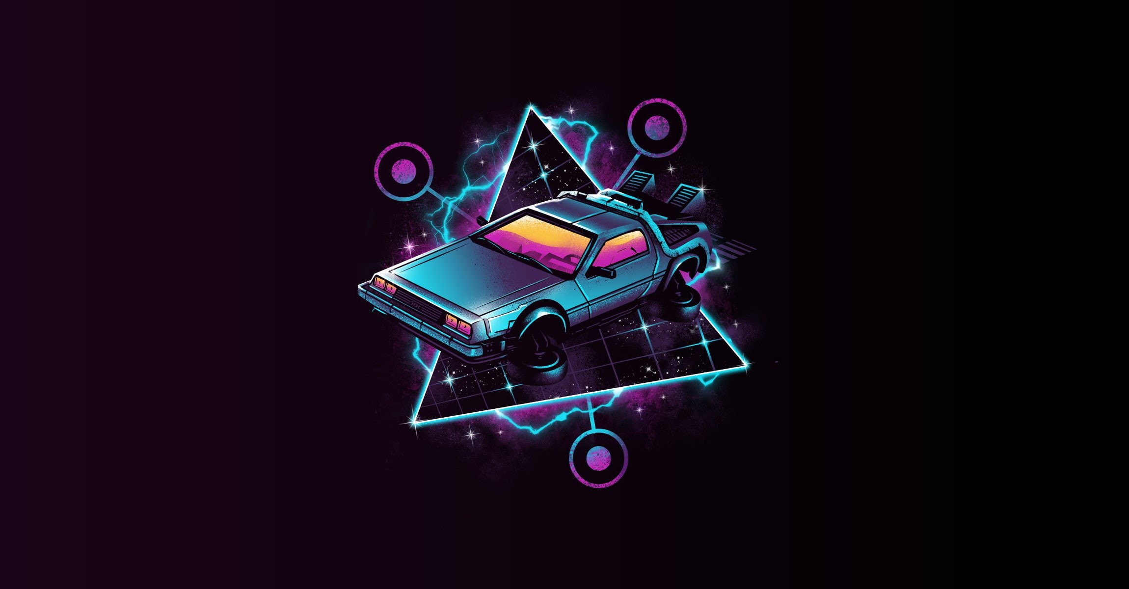 vehicle, Back to the Future, DeLorean, car, artwork, movies, 1080P, HD Wallpaper