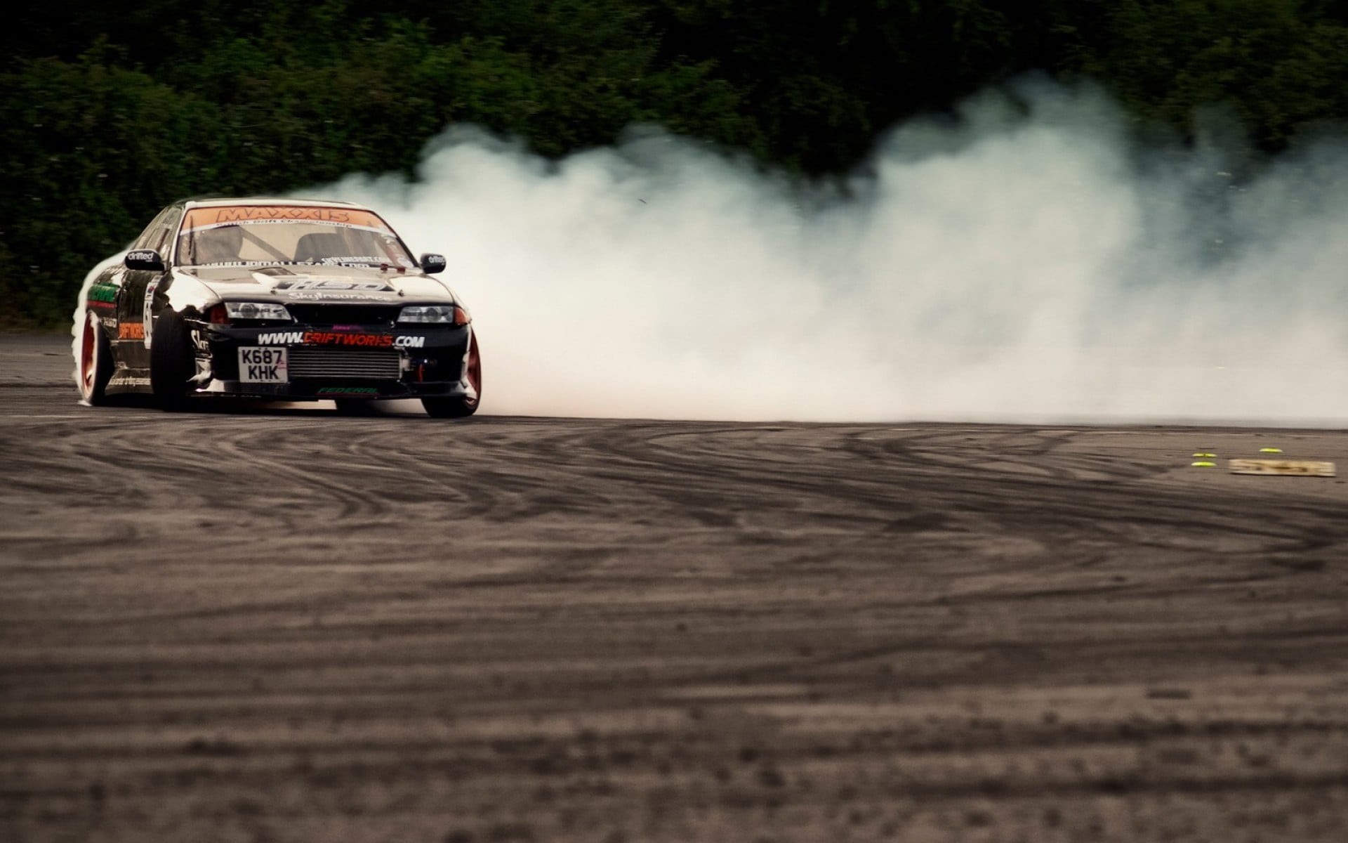 drift, smoke - physical structure, day, sports race, sedan, no people, mode of transportation, occupation, Nissan S14, transportation, smoke, off-road vehicle, HD Wallpaper