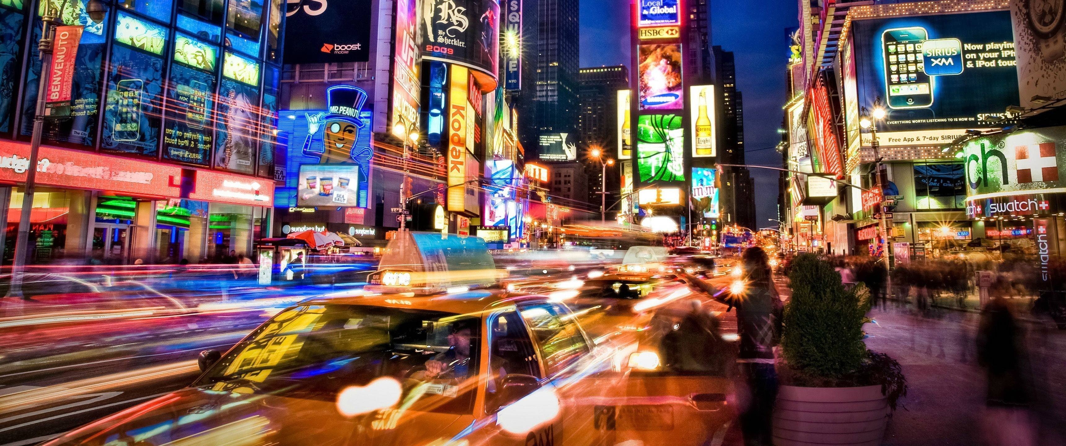 light, neon, 2K, City, 3440x1440 px, Neon Light, STREET, hd, people, px, glasses, art, x, HD Wallpaper