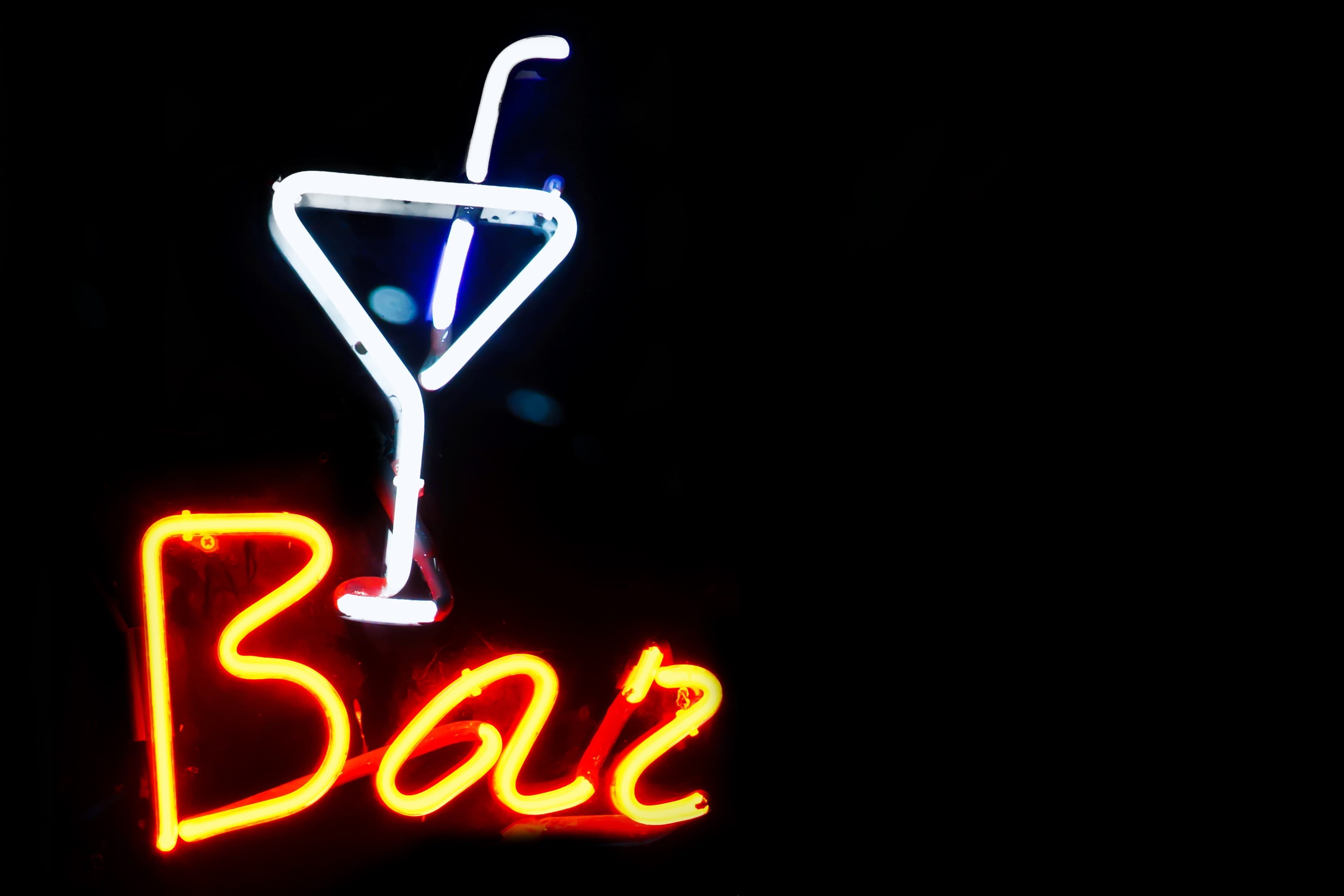 Bar, close-up, symbol, communication, light, cocktail, text, lighting equipment, background, neon Color, light - natural phenomenon, studio shot, single object, HD Wallpaper