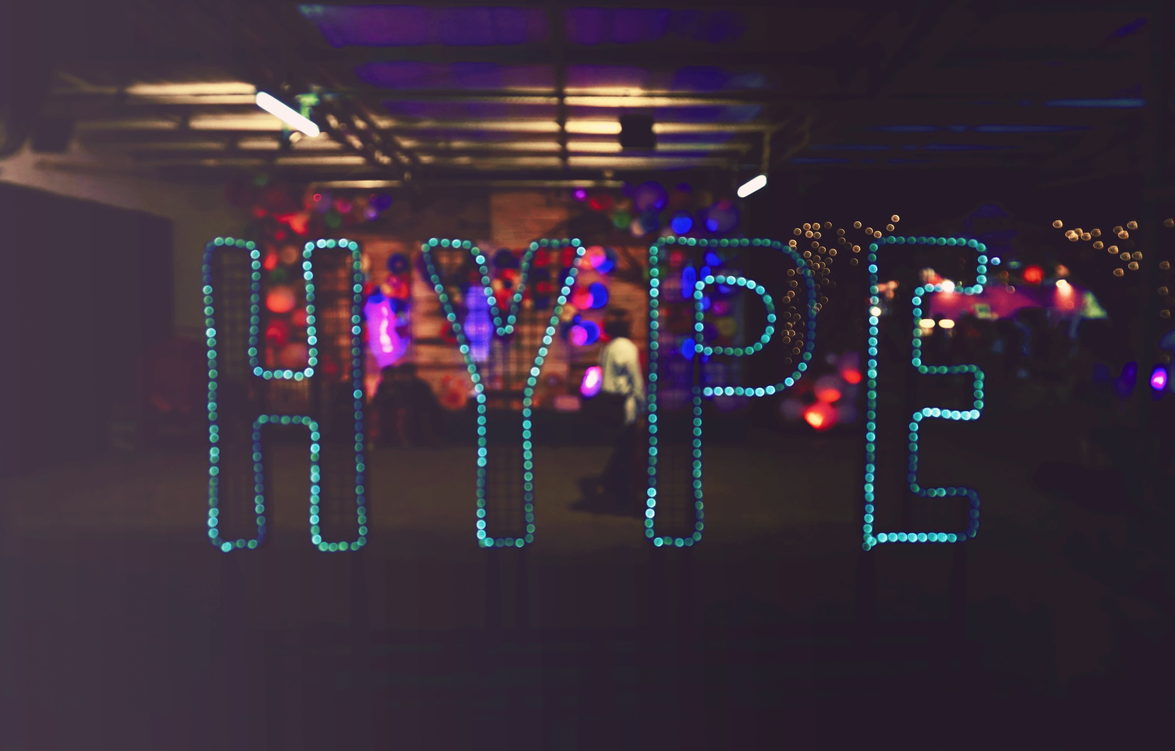communication, hype, multi colored, text, no people, dark, electric light, decoration, indoors, western script, sign, alcohol, electricity, light - natural phenomenon, HD Wallpaper