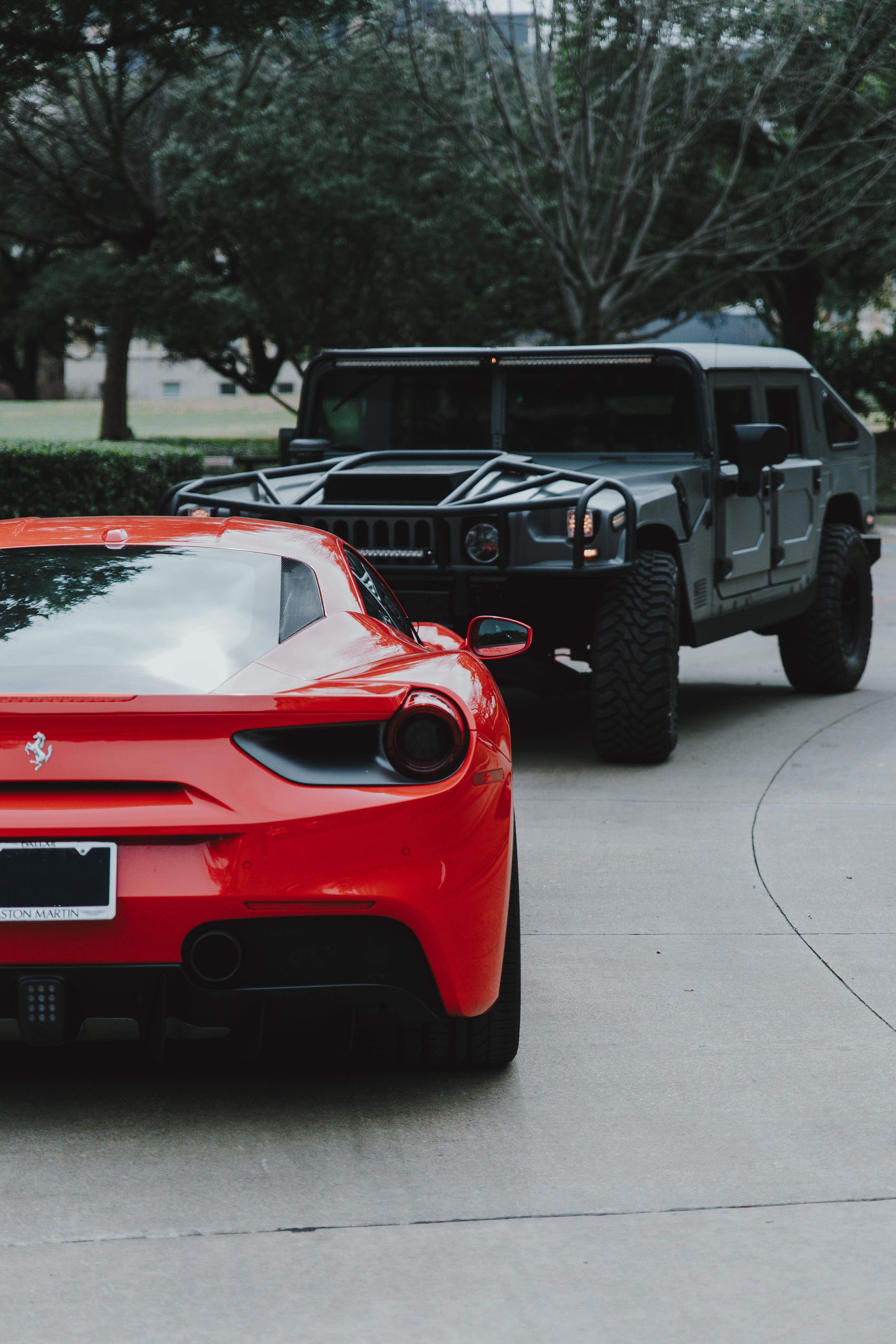 car wheel, toy car, hummer, toy, stationary, wheel, motor vehicle, carporn, truck, outdoors, 5K, mode of transportation, city, ferrari, ferrari 488, automobile, Phone HD Wallpaper