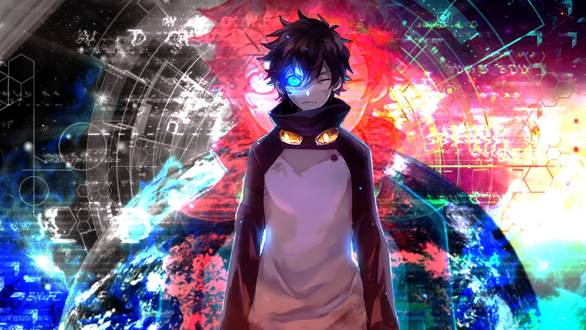 anime, Leonardo Watch, anime boys, blue eyes, Kekkai Sensen, 1080P, HD Wallpaper