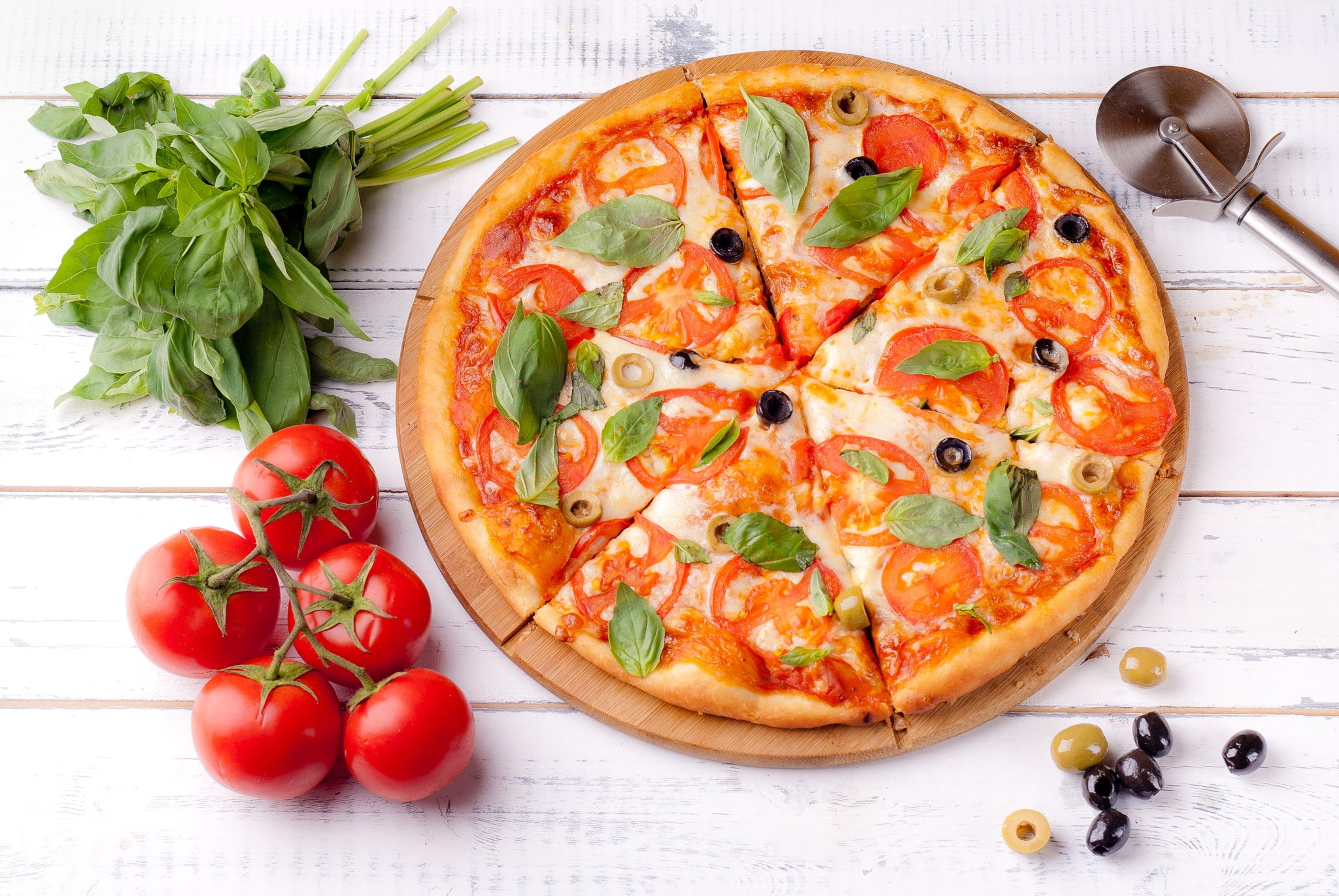 Olive, Food, Still Life, Tomato, Pizza, 1080P, HD Wallpaper