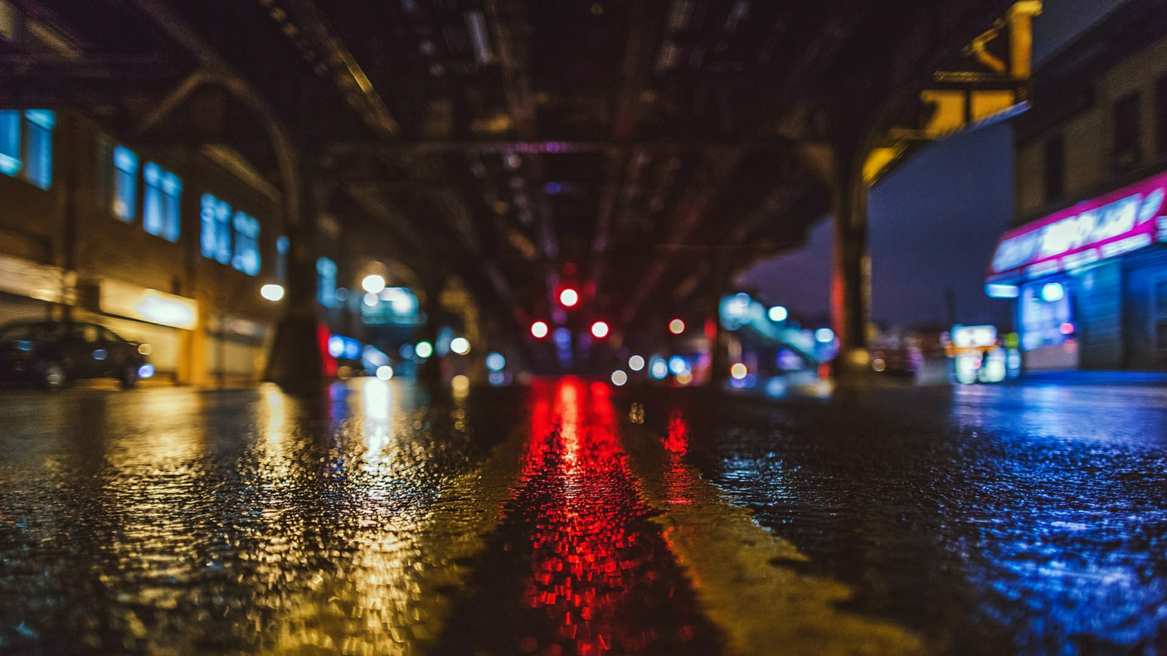 light, city, night, landmark, evening, 4K, downtown, water, urban area, metropolis, metropolitan area, reflection, street, cityscape, HD Wallpaper