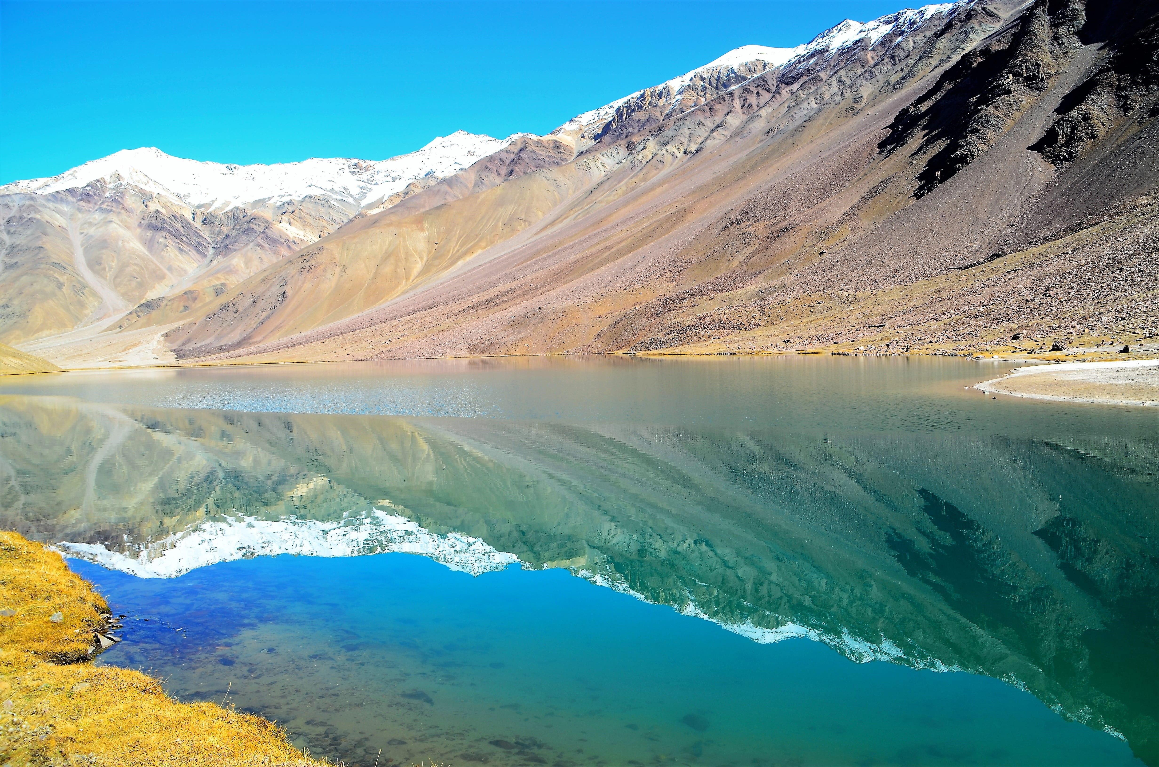 landscape, mountains, 4K, beauty in nature, snow, travel destinations, environment, lagoon, nature, mountain range, scenics - nature, outdoors, travel, HD Wallpaper