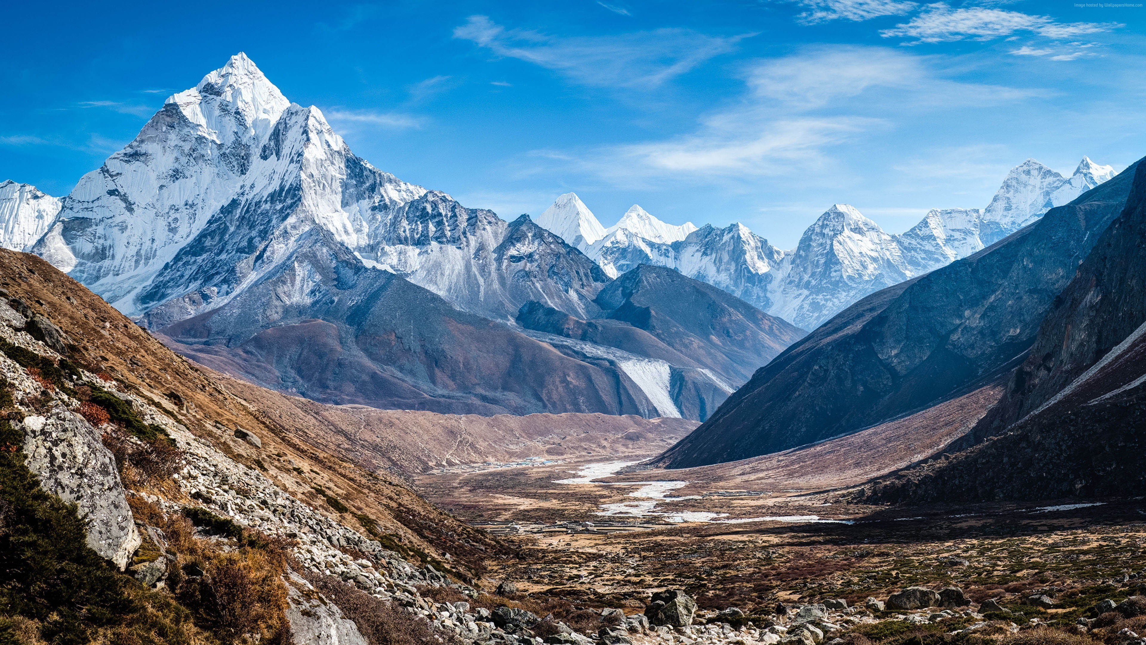 Ama Dablam, 4K, mountains, Nepal, 4K, HD Wallpaper
