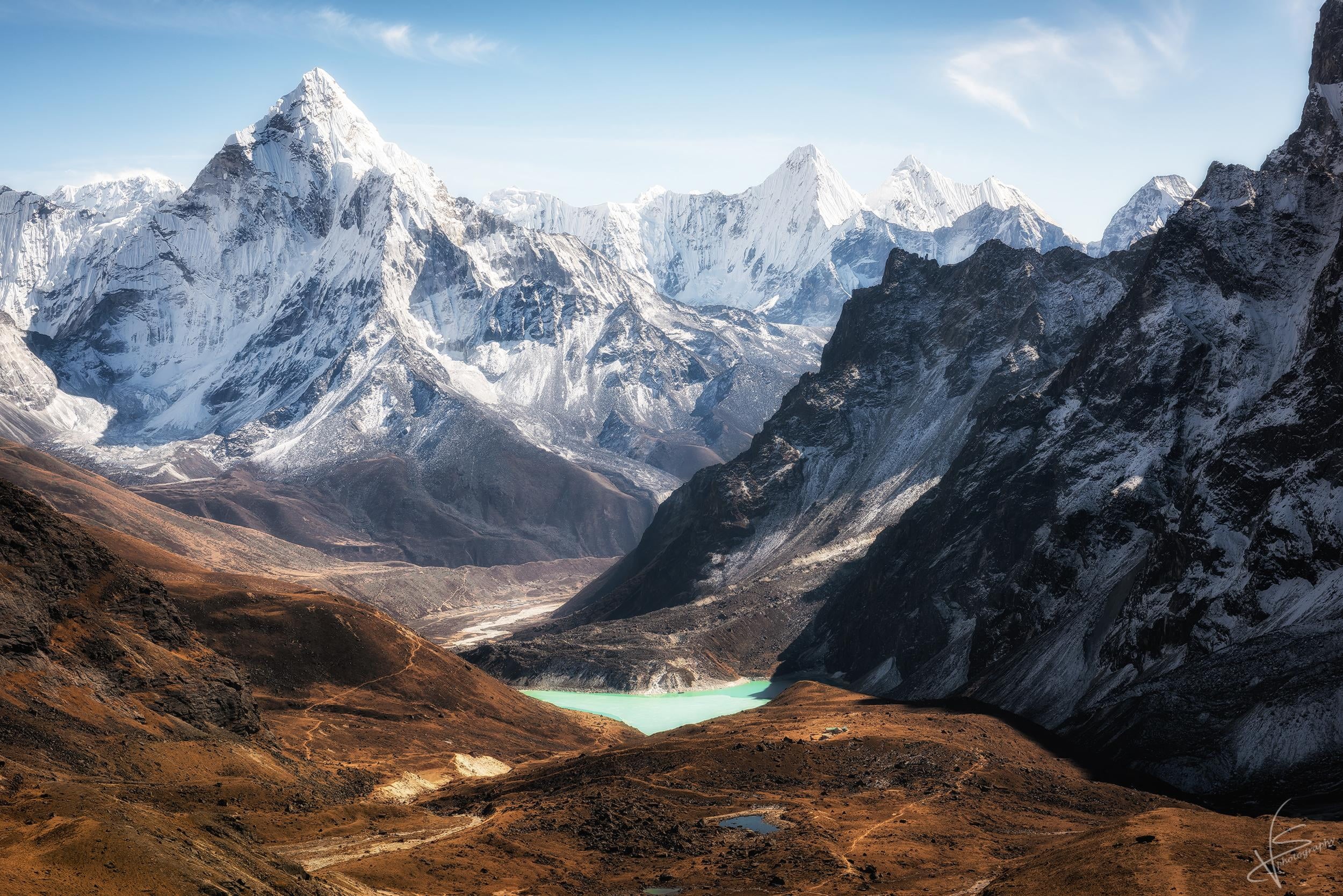 scenics - nature, nature, ice, sky, beauty in nature, snow, mountain, tranquility, glacier, formation, water, mountain range, Nepal, winter, cold temperature, HD Wallpaper
