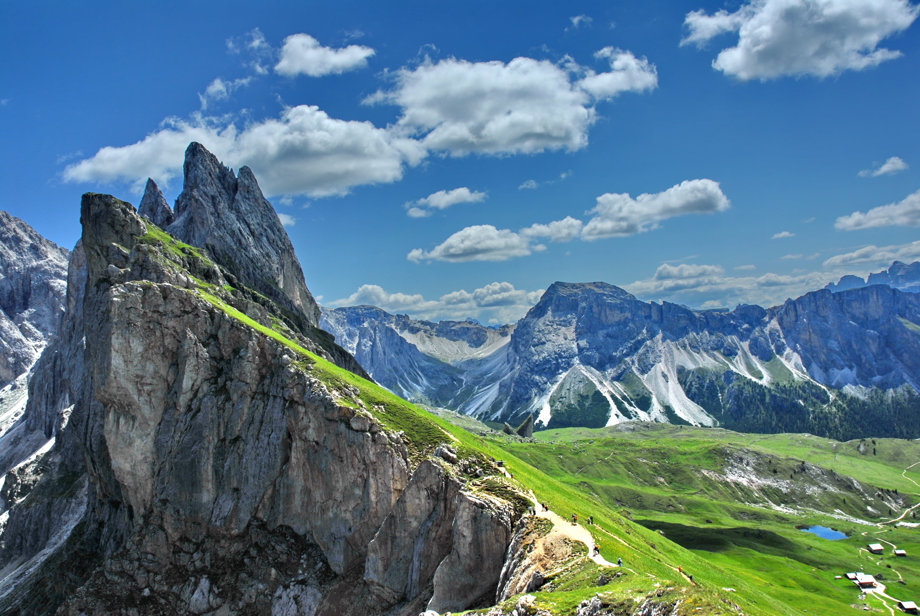 photo, clouds, mountain Peak, europe, landscape, montagna, nature, dolomiti, da, dolomites, Highlands, mountain, summer, european Alps, travel, outdoors, HD Wallpaper