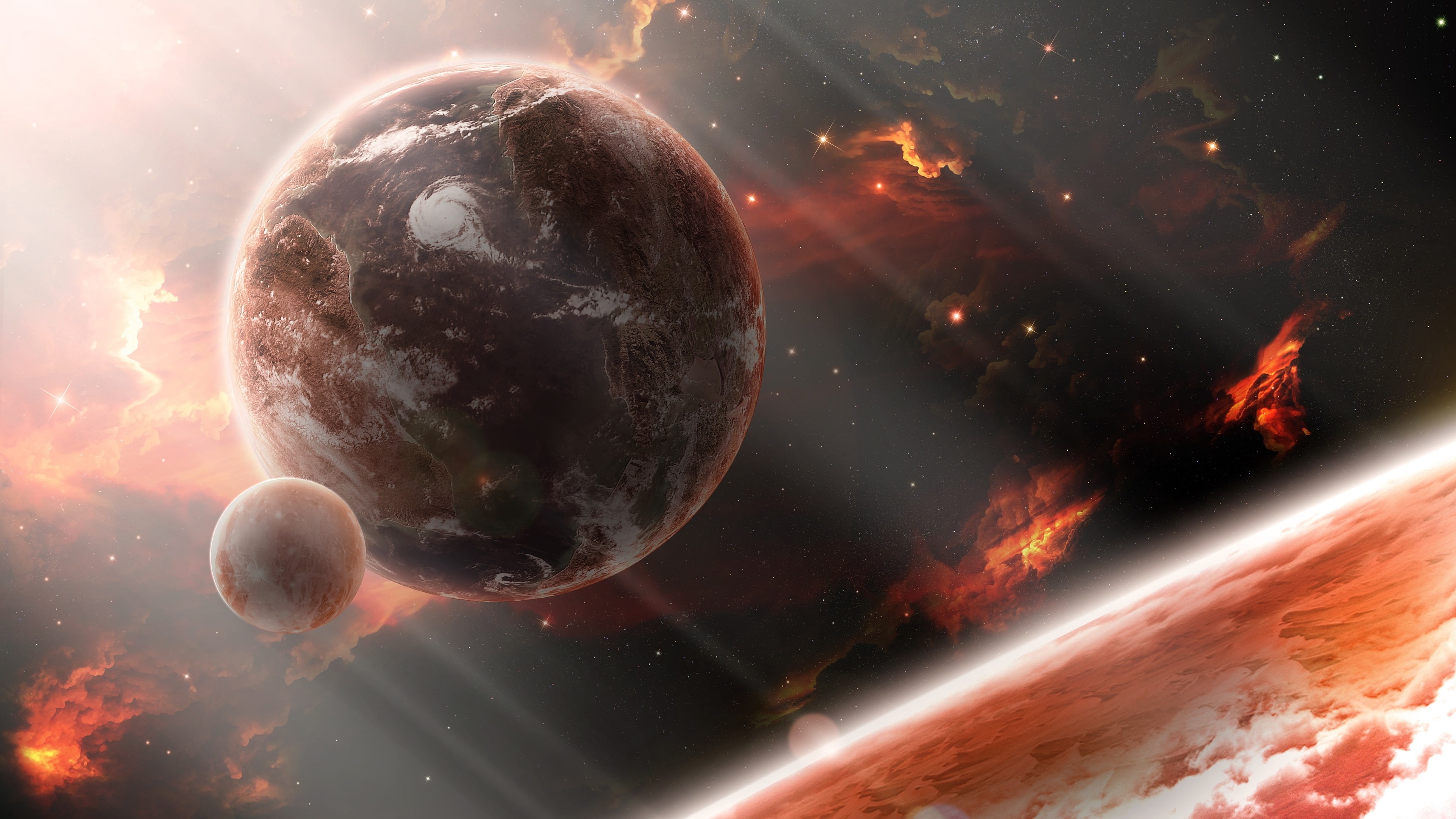 4K, universe, space art, planet, space, earth, HD Wallpaper