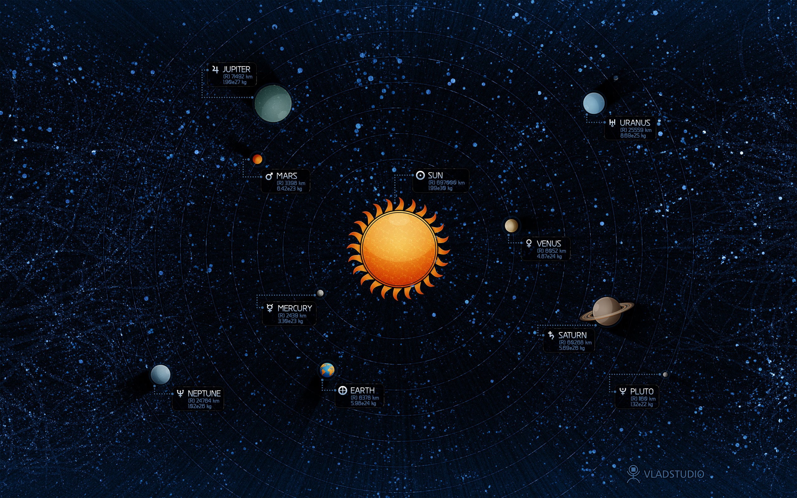 Saturn, Mars, Pluto, Mercury, Venus, Planets, Sun, Jupiter, Solar system, Uranus, 2K, Neptune, Earth, HD Wallpaper