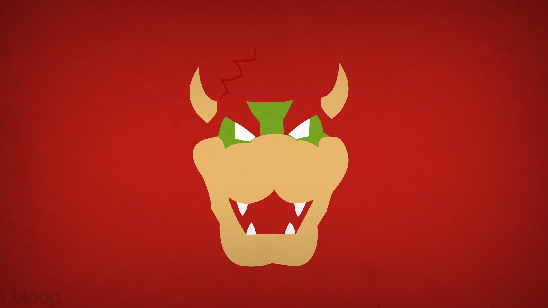 Super Mario, Mario Bros., 1080P, Nintendo, villains, video games, red background, Blo0p, bowser, minimalism, HD Wallpaper